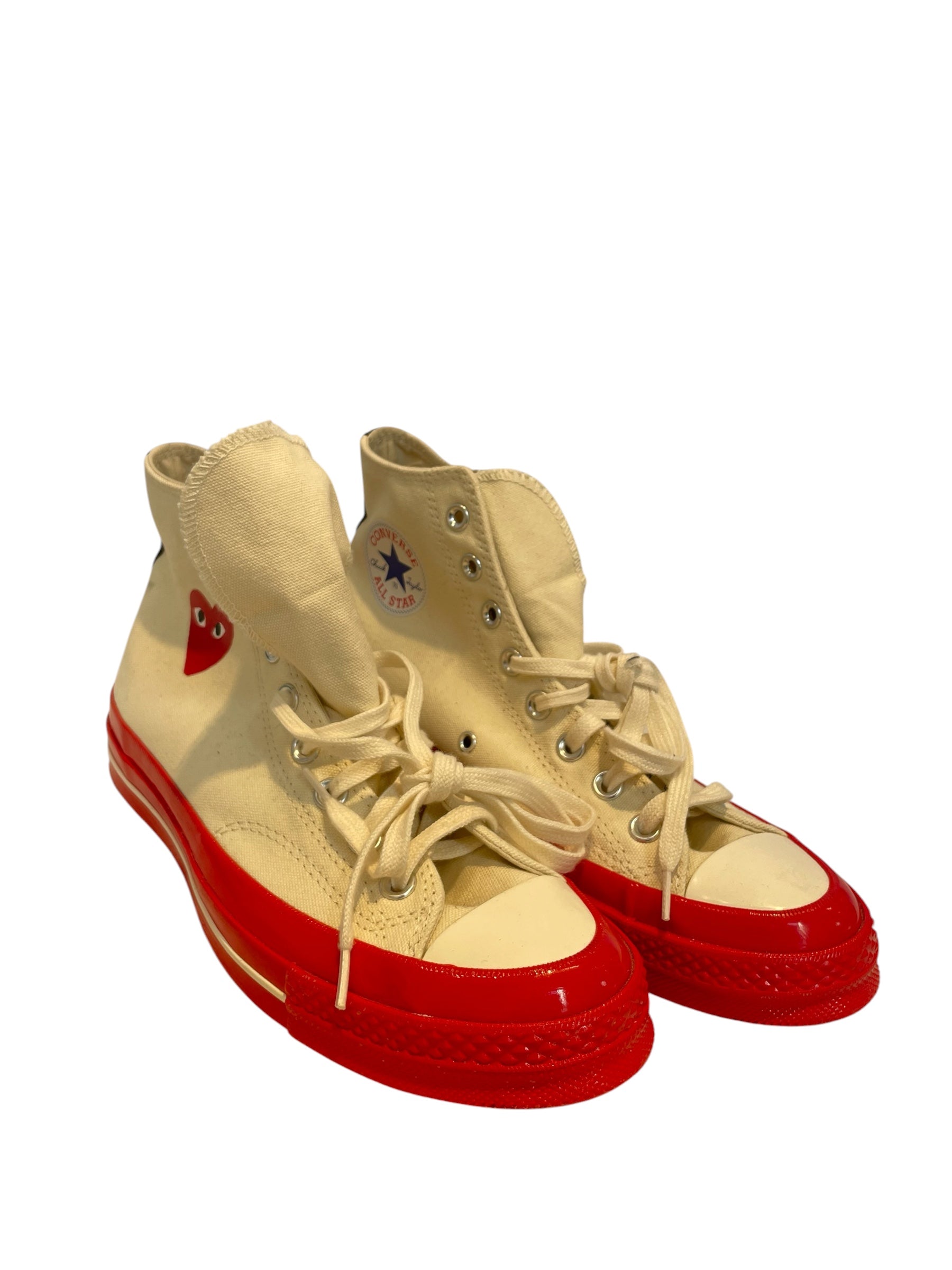 CONVERSE/Hi-Sneakers/US 8/WHT/COMME DES GARCONS RED SURROUND view 1
