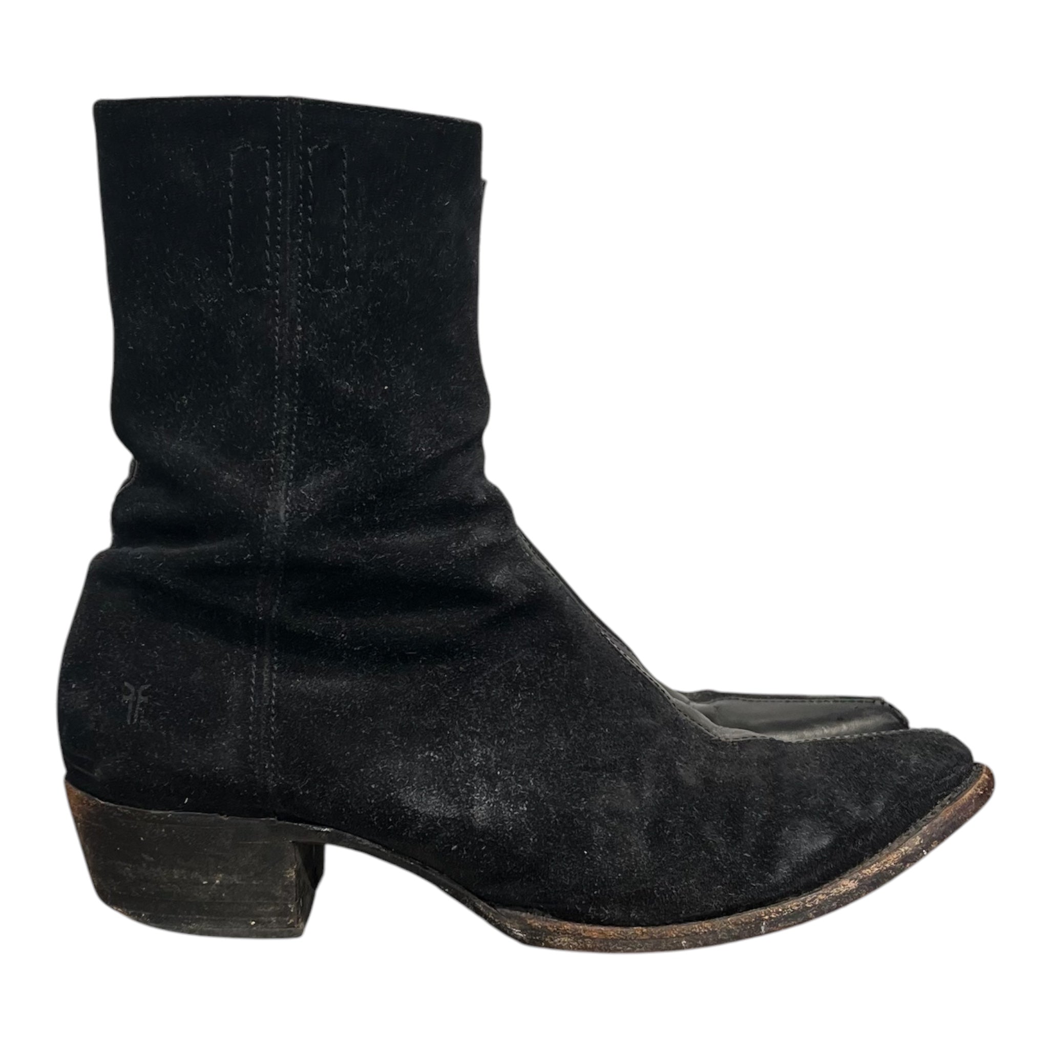 FRYE/Boots/US 10/Leather/BLK/2 TONE SUEDE POINTED TOE REDIN view 2