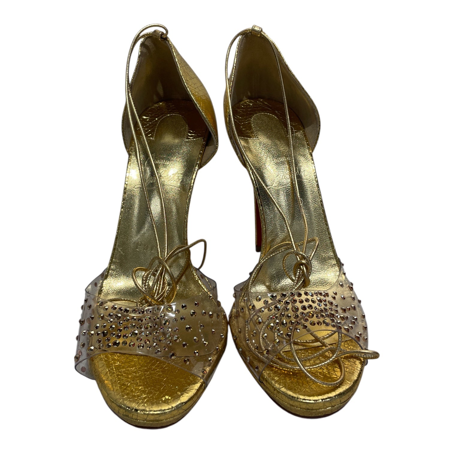 Christian Louboutin/Heels/EU 38/GLD/diamond view 4