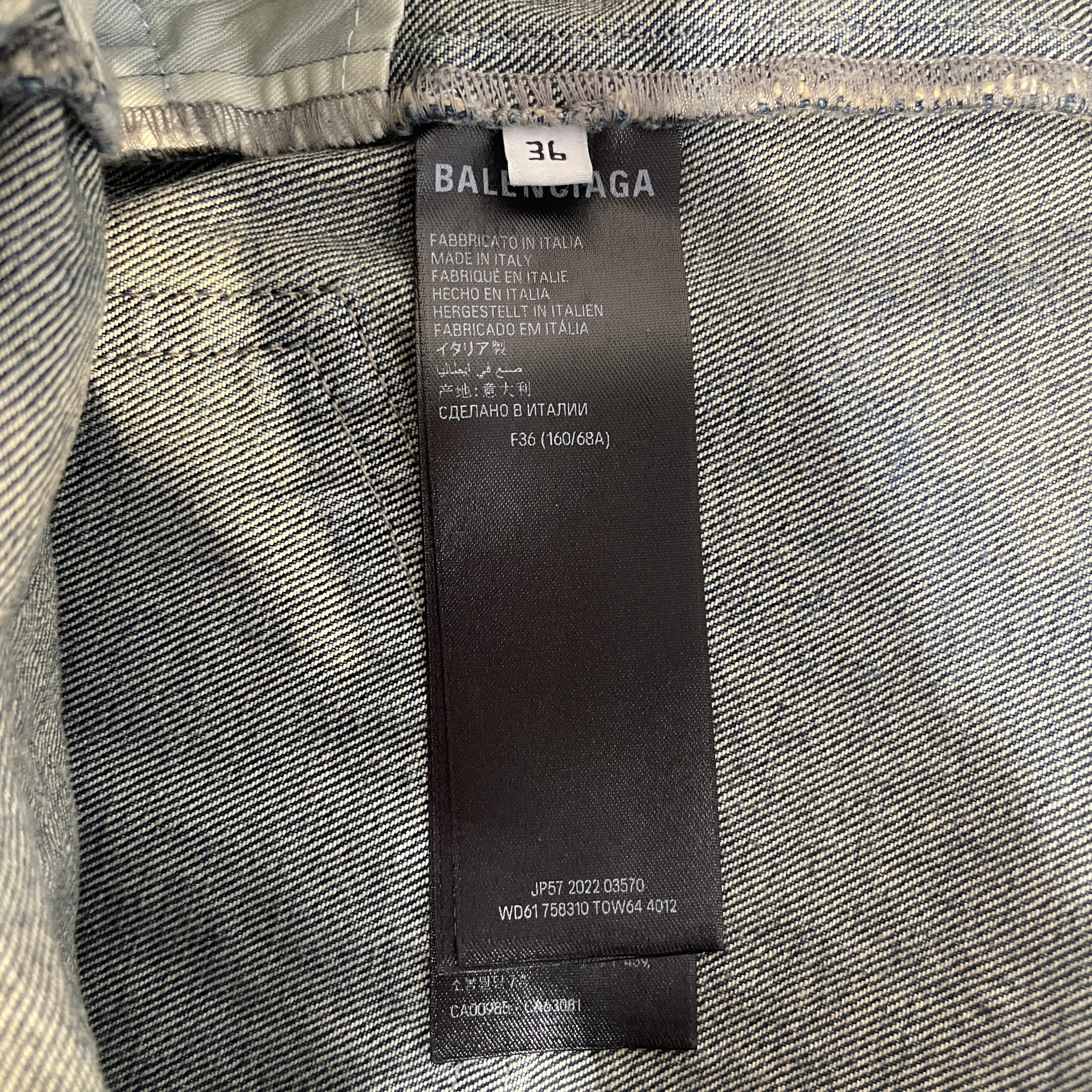 BALENCIAGA/Pants/36/Denim/BLU/Skirt Organic Blue Denim Stras view 5