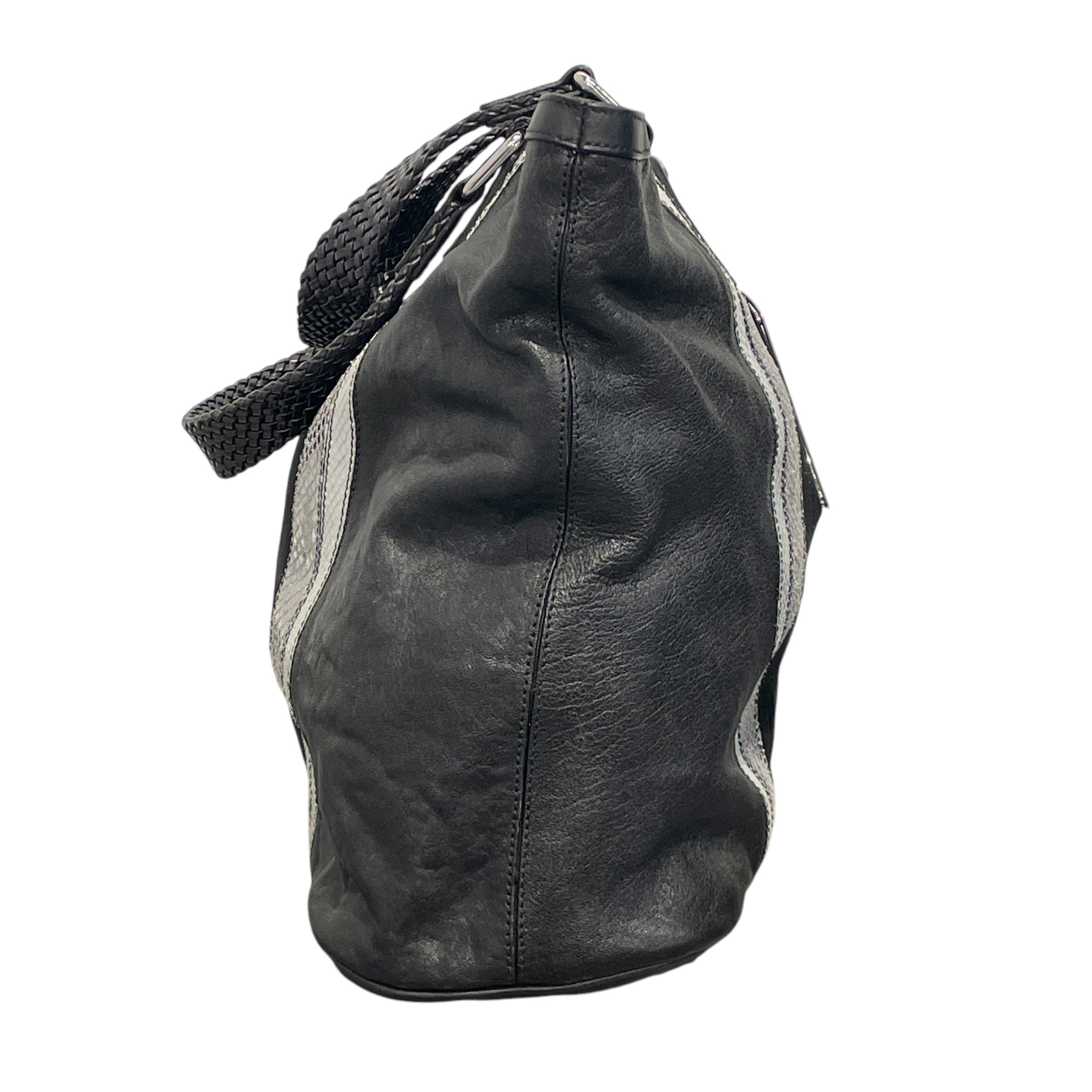MCM/Hand Bag/L/Animal Pattern/BLK/Suede Leather Snakeskin Bag view 4