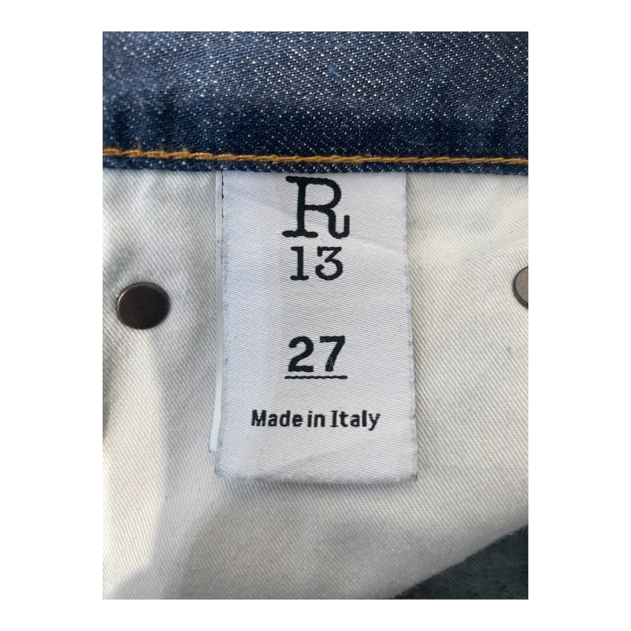 R13/Straight Pants/27/Denim/GLD/gold waxed view 3