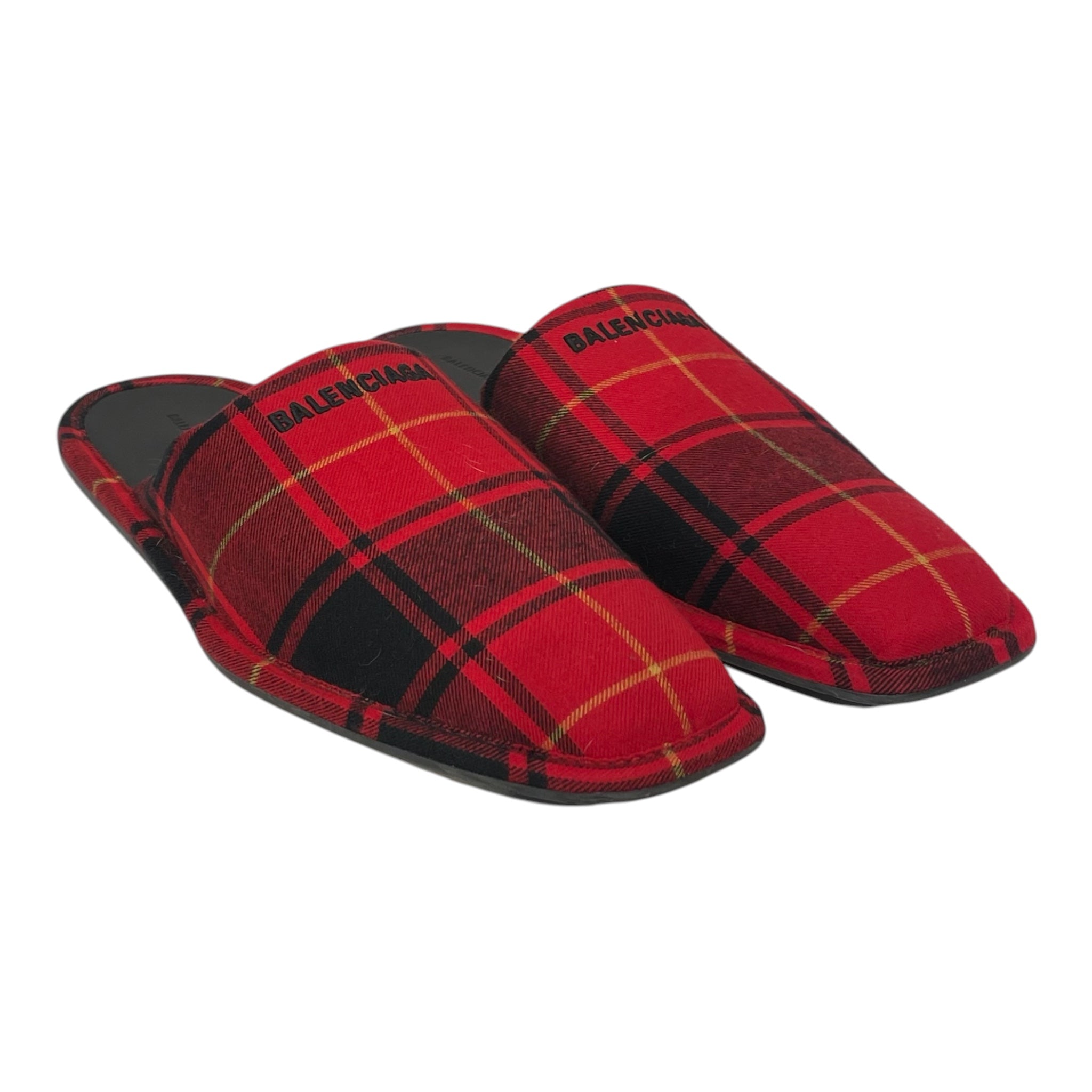 BALENCIAGA/Shoes/EU 43/Glen Check/Leather/RED/Tartan Mules view 1