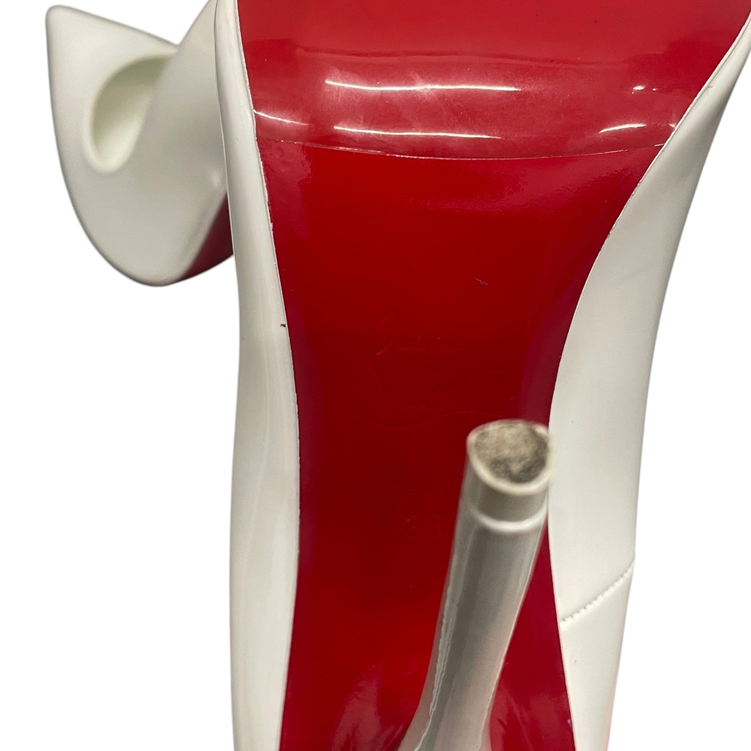 Christian Louboutin/Heels/EU 38/WHT/PATENT Z SOLE/RED BOTTOM view 3