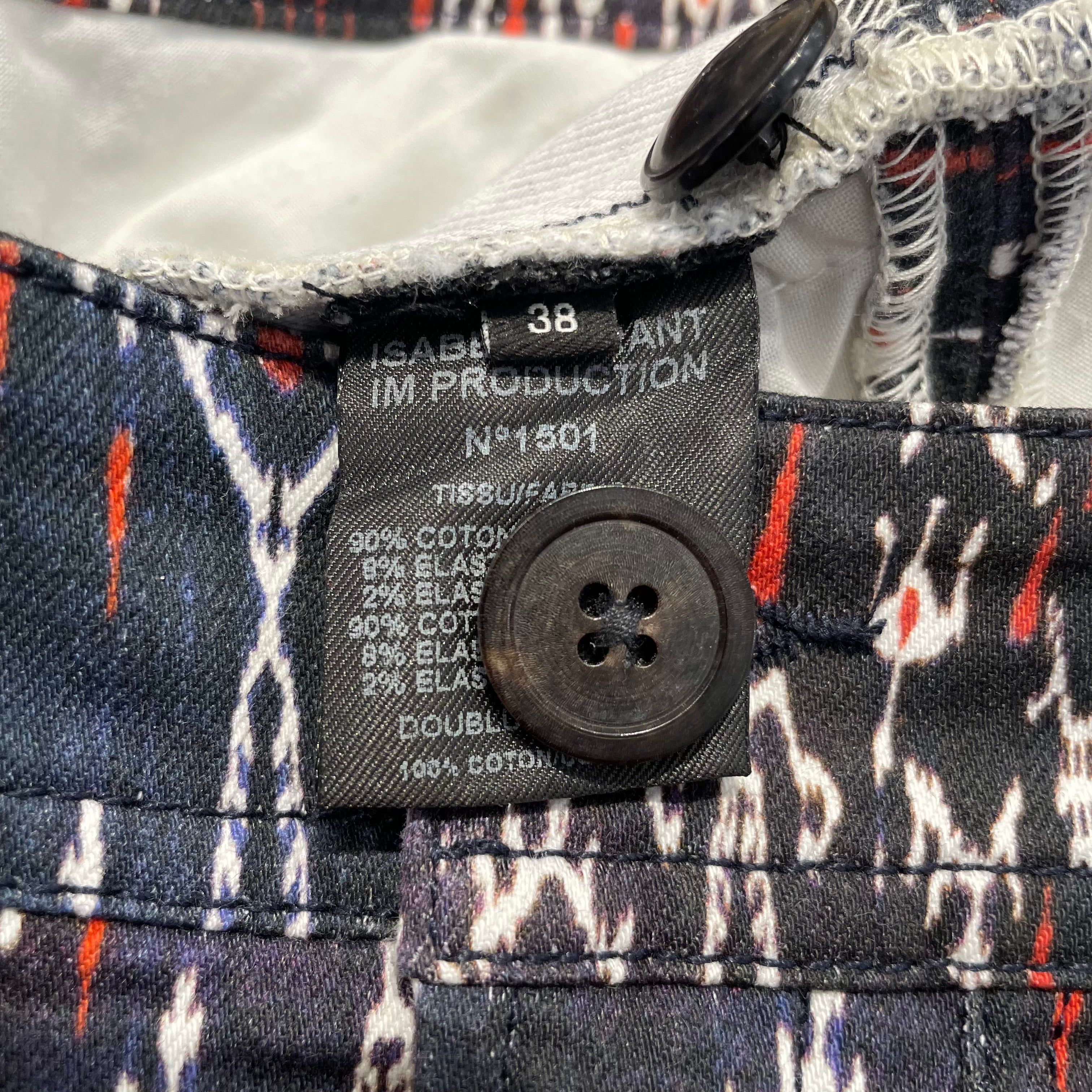 ISABEL MARANT/Skinny Pants/38/All Over Print/Cotton/BLU/all over print pants view 3