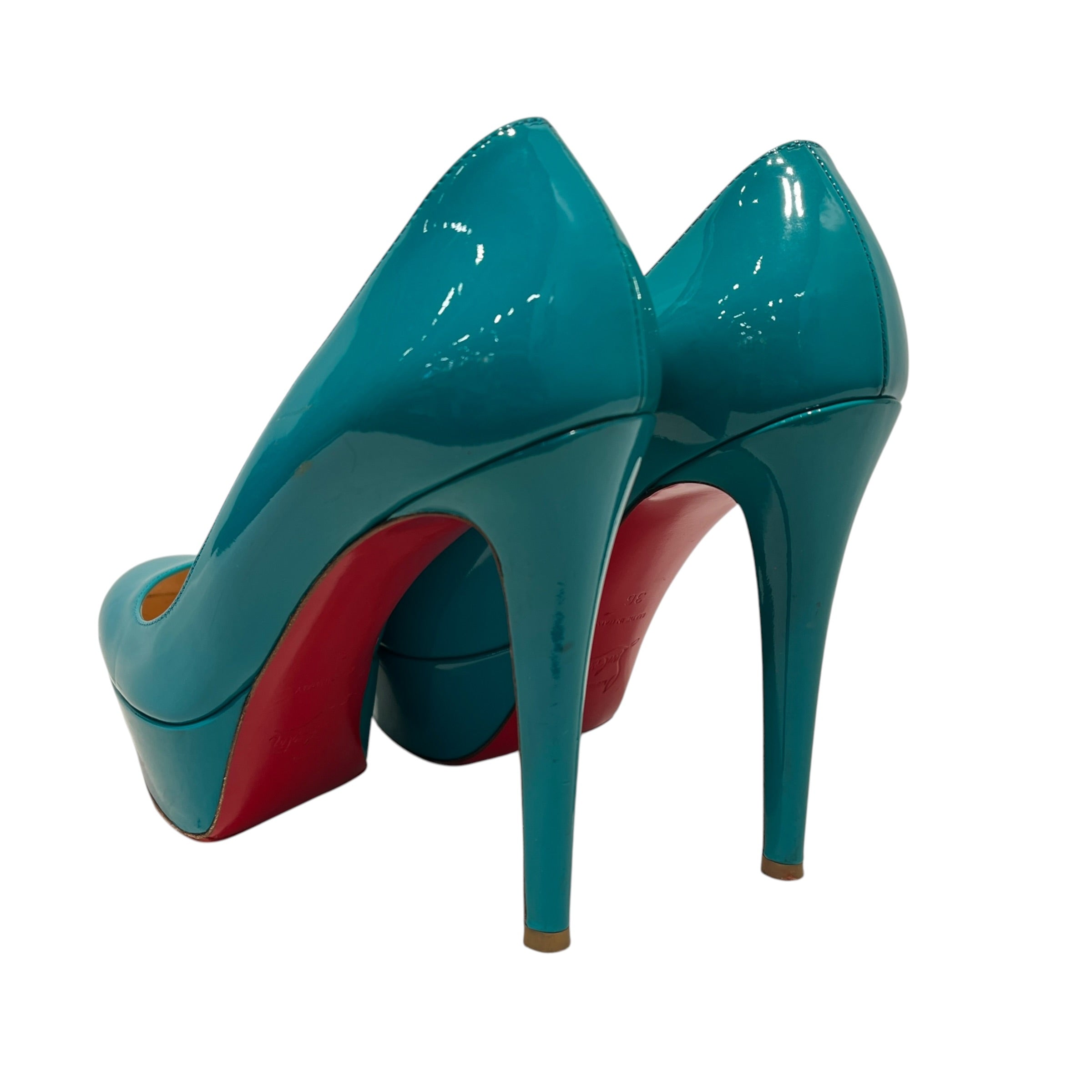 Christian Louboutin/Heels/EU 36/Leather/BLU/U-Tip/130mm Biana Green/Blue Pumps view 2