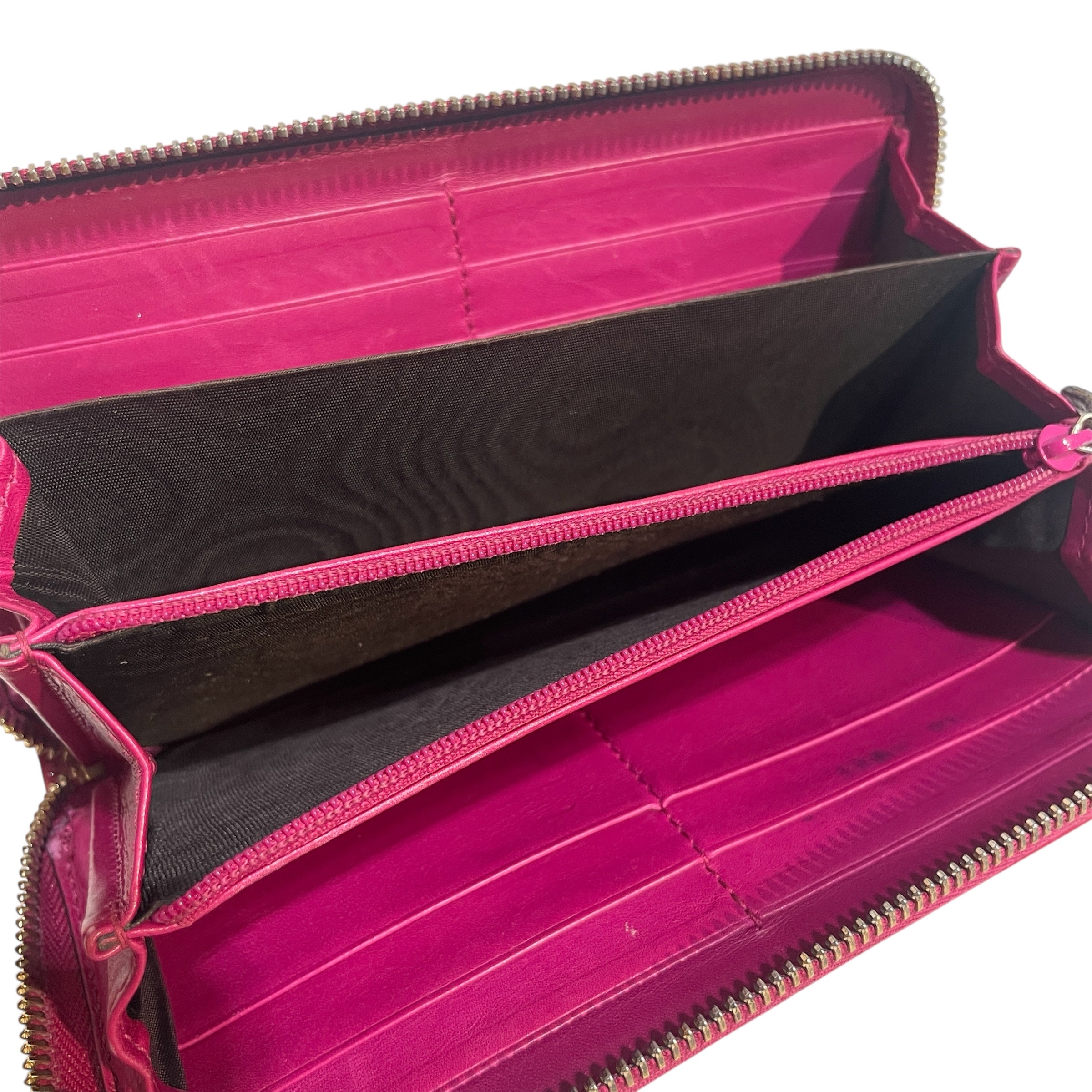 GUCCI/Long Wallet/Monogram/Leather/PNK/Microguccissima Zip view 4