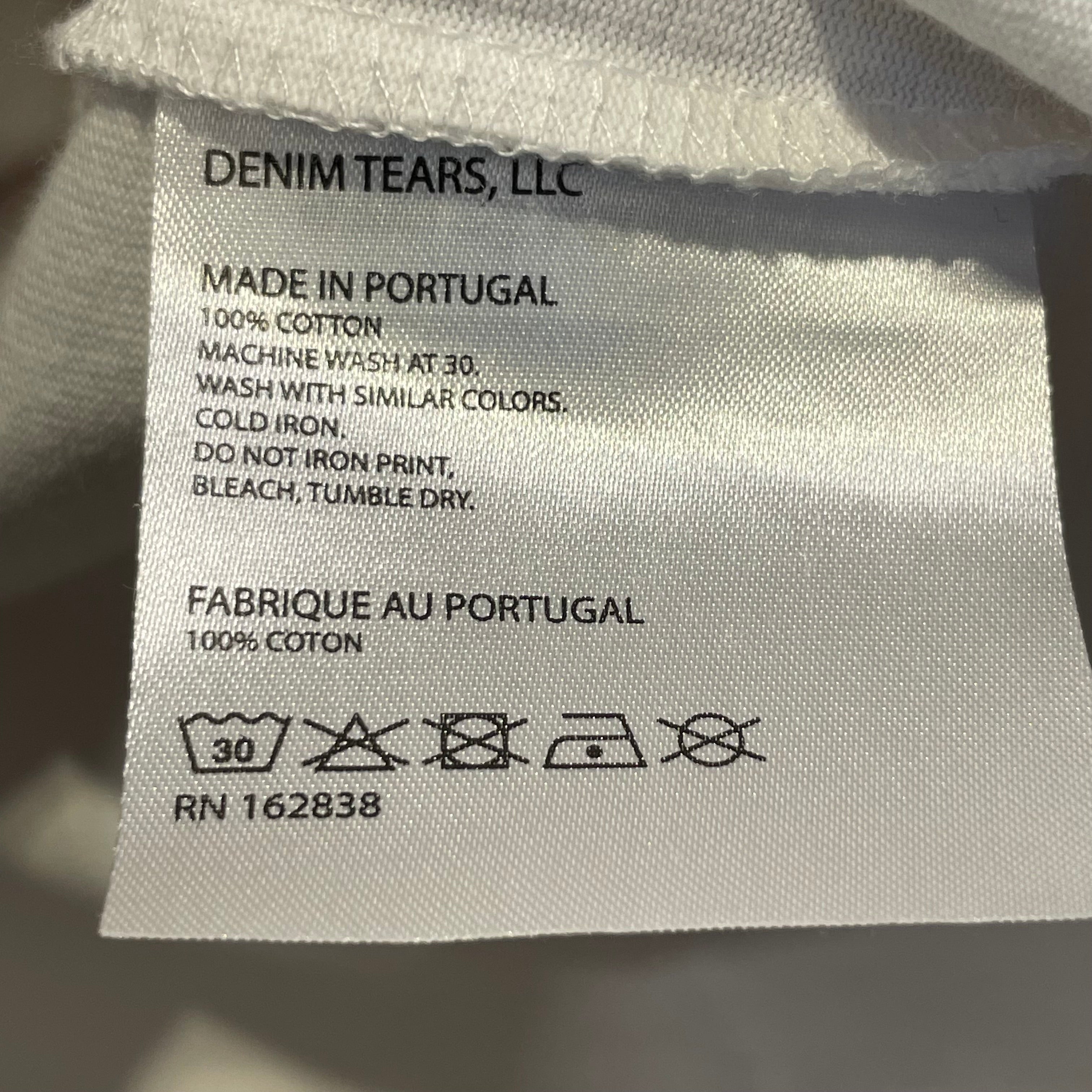 DENIM TEARS/T-Shirt/XXL/Cotton/WHT/"CONTROLS AMERICA" BCK PRINT view 4