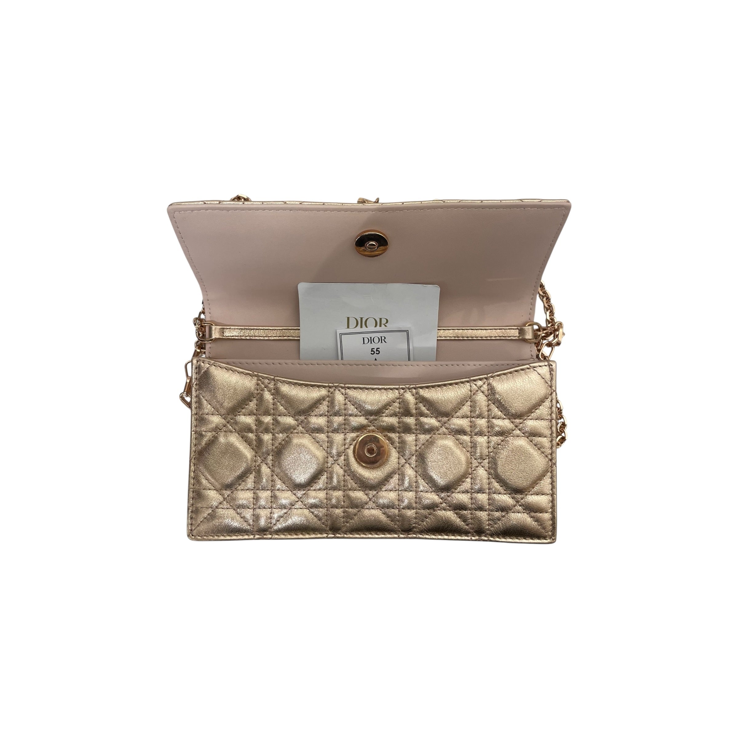 Christian Dior/Cross Body Bag/Leather/PNK/ROSE GOLD CLUTCH view 3