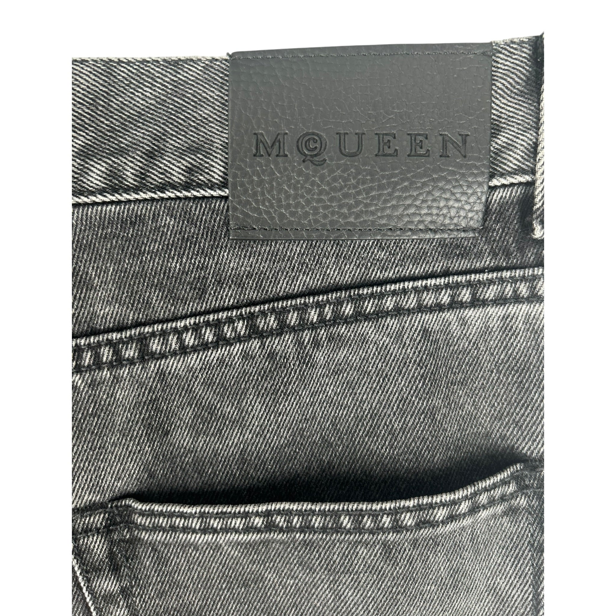 Alexander McQueen/Straight Pants/54/Cotton/BLK/bondage straps view 4