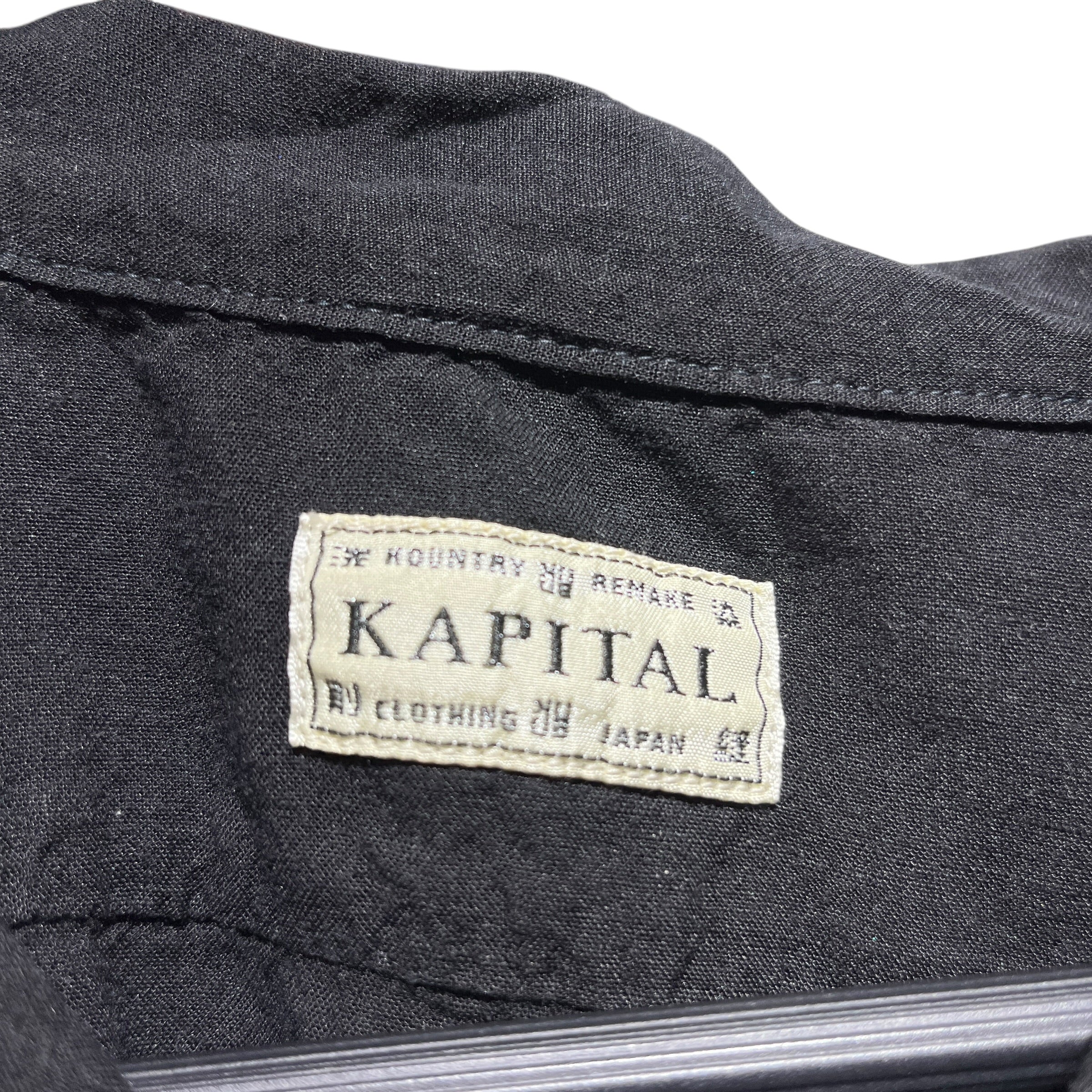 KAPITAL/SS Shirt/S/Cotton/BLK/EXTRA PATCH POCKETS view 3