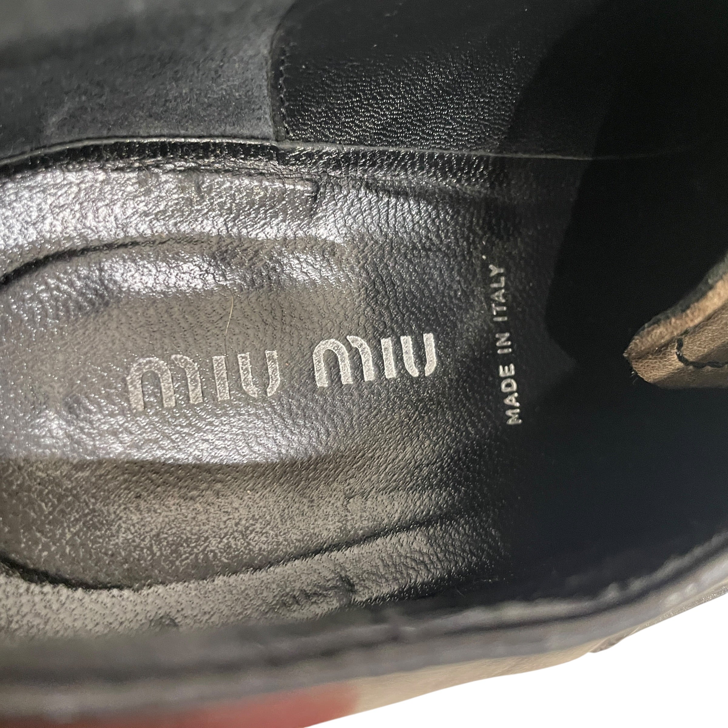 MIU MIU/Dress Shoes/EU 37/Leather/MLT/BRWN/BLK/GRN HEELED DERBY view 4