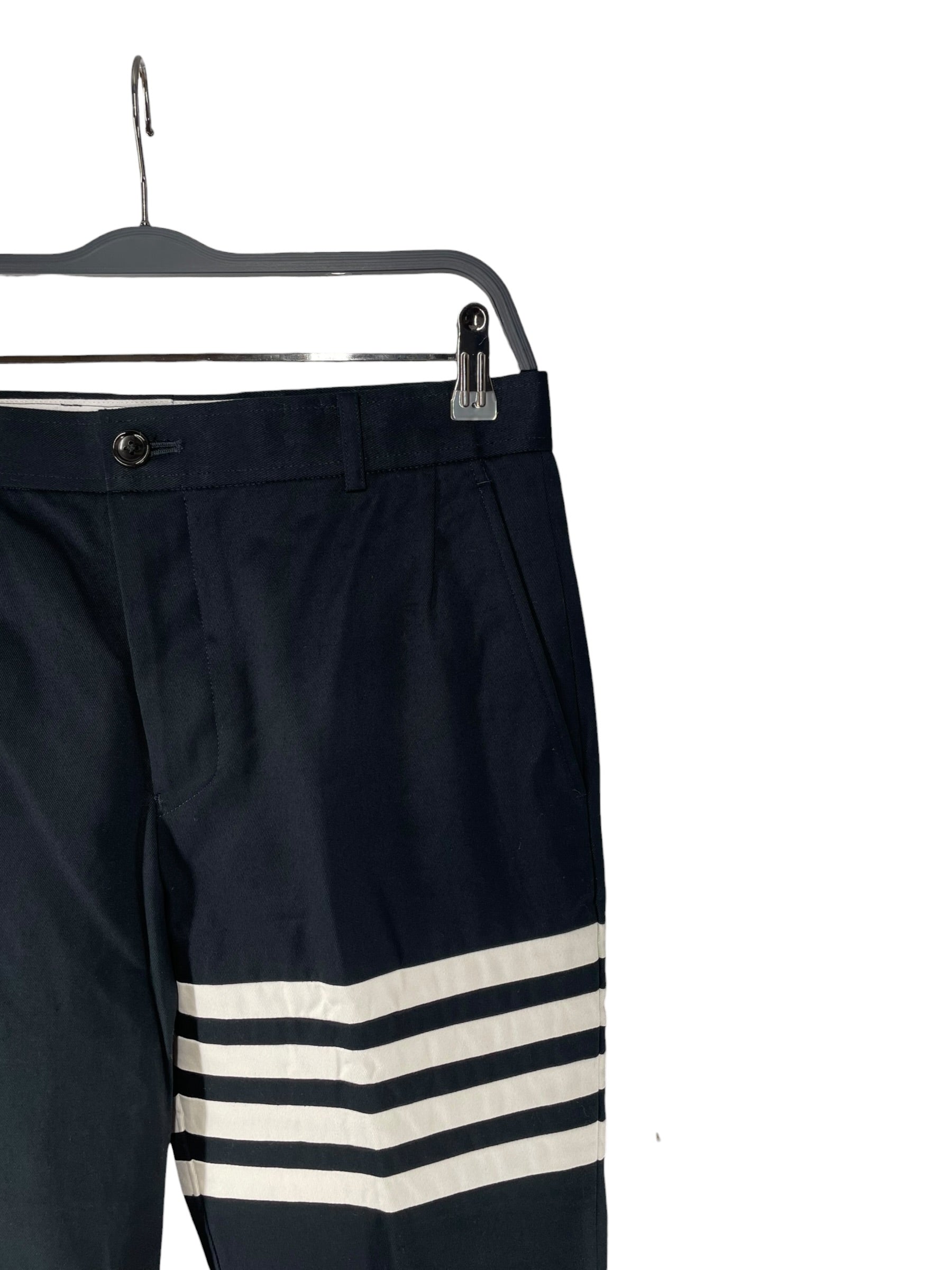 THOM BROWNE. NEW YORK/Slacks/0/Cotton/NVY/navy SLACKS 4 stripe TAGS view 3