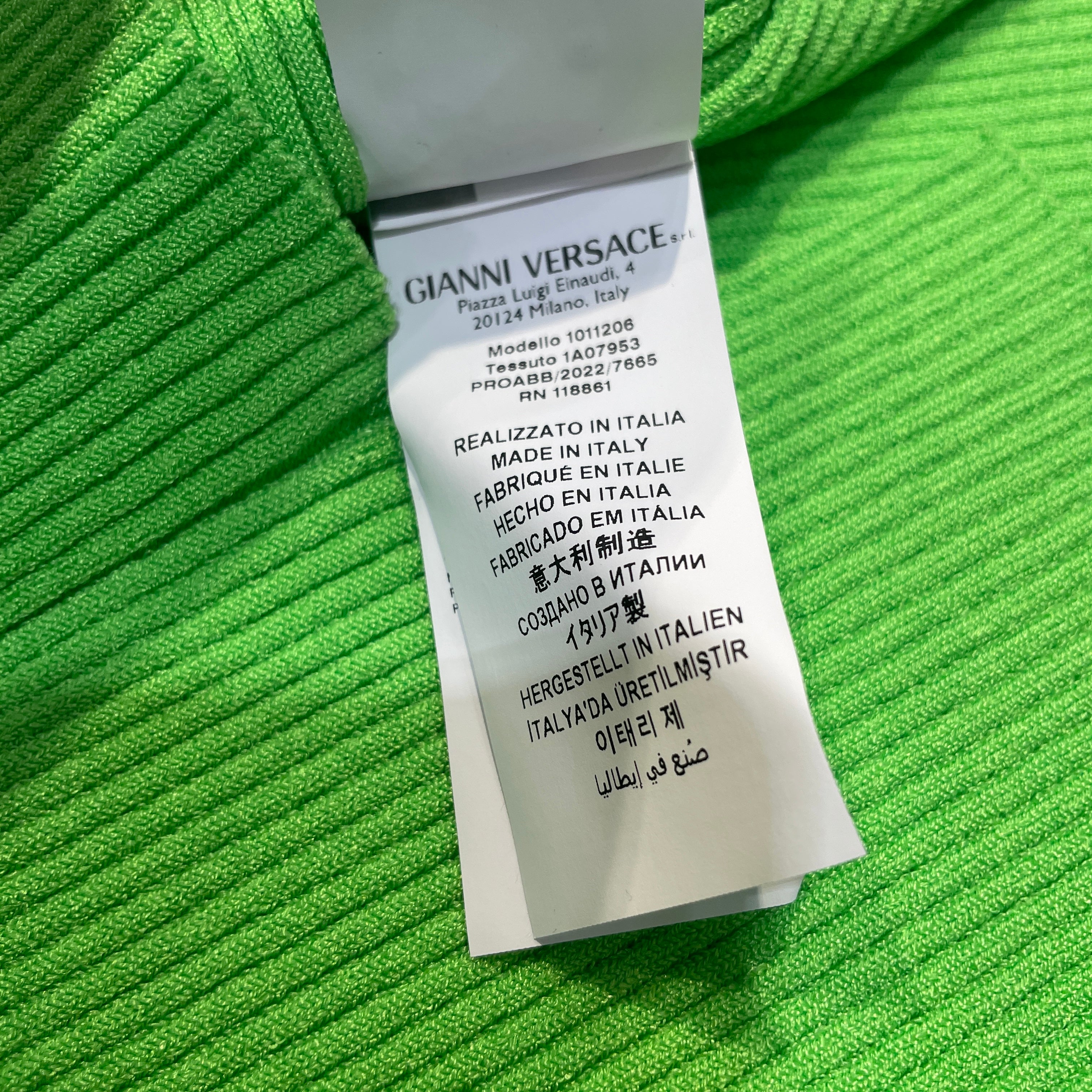 VERSACE/SL Cut & Sew/44/Cotton/GRN/Turtle Neck/Asymmetric Cutout Knit Tank view 5