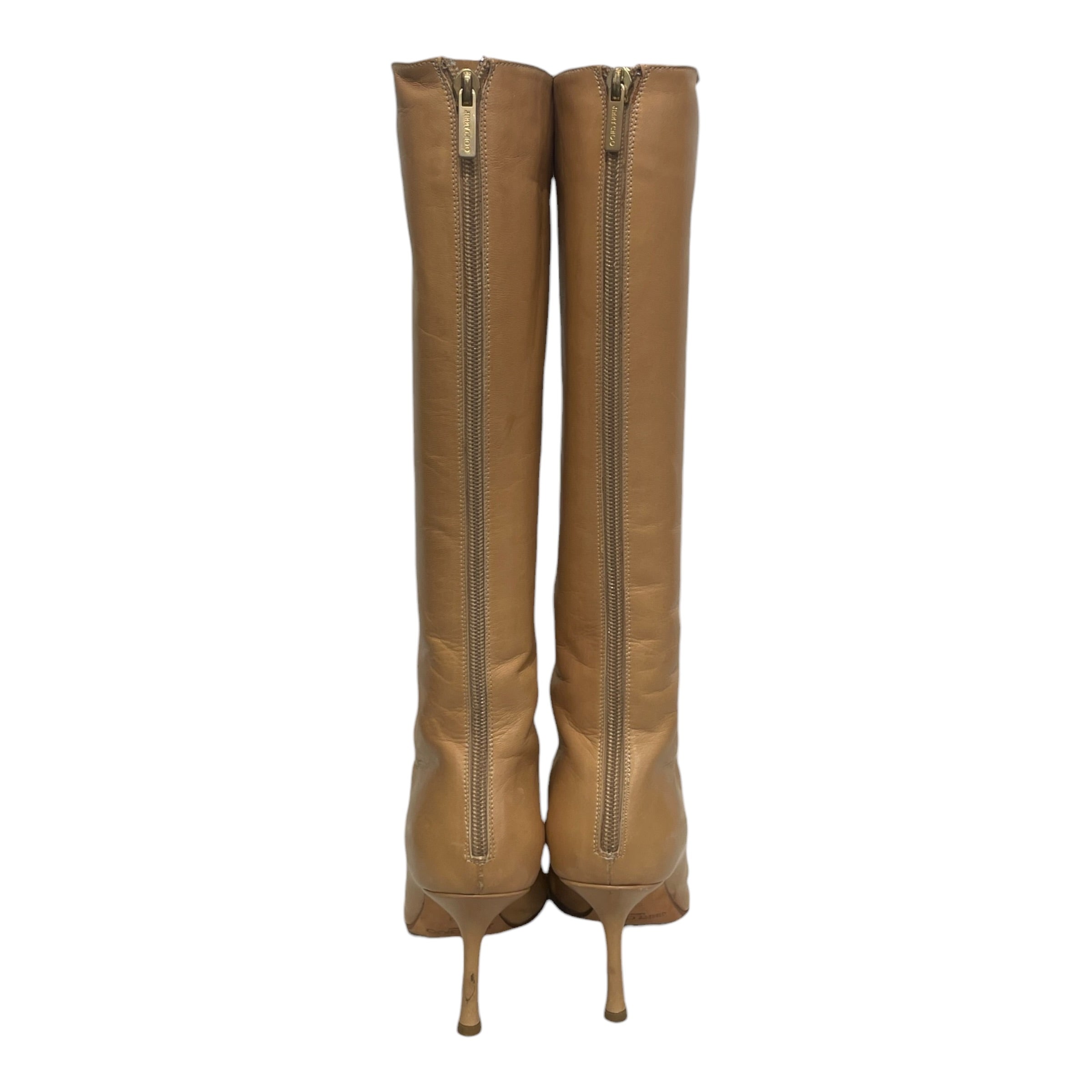 JIMMY CHOO/Boots/EU 36/Leather/BEG/GOLD BACK ZIP view 3