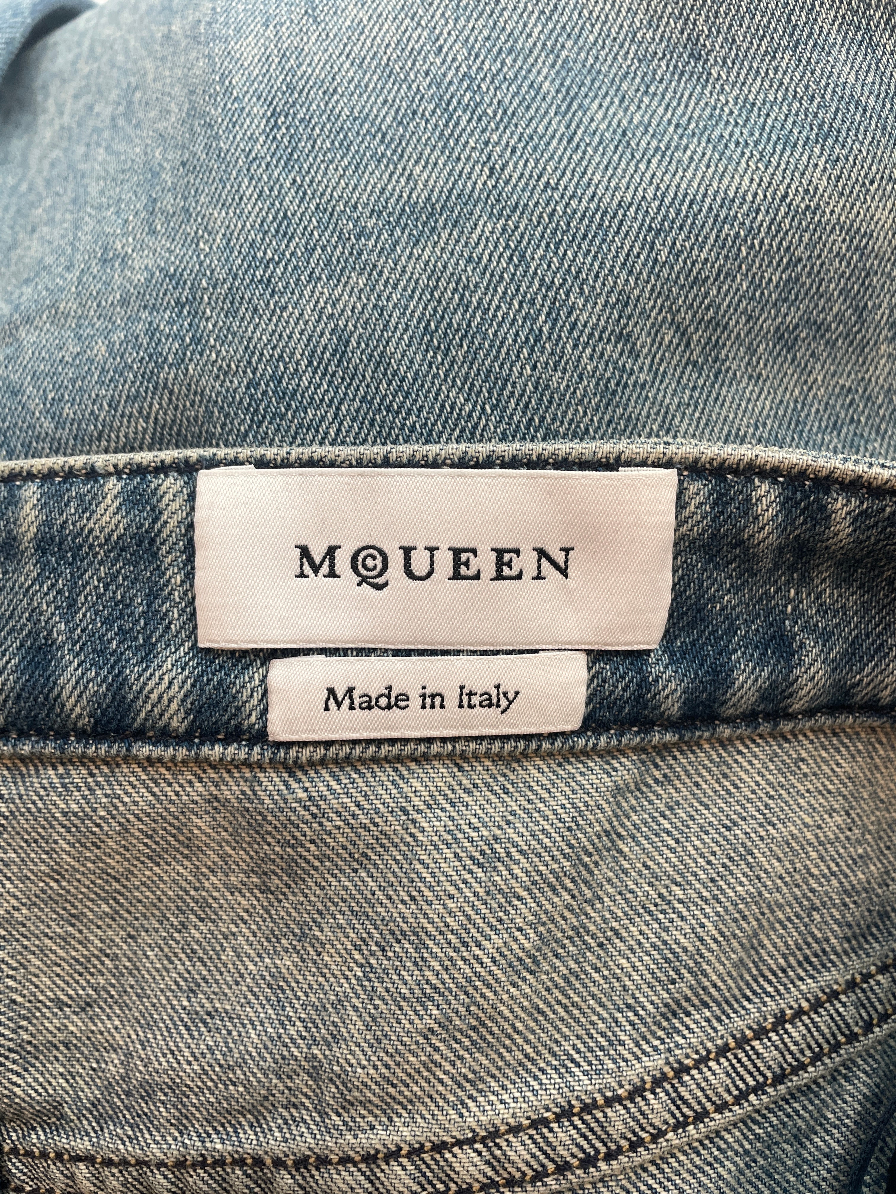 Alexander McQueen/Skinny Pants/28/Cotton/BLU/SHEARLING TRIM JEANS INDIGO view 6