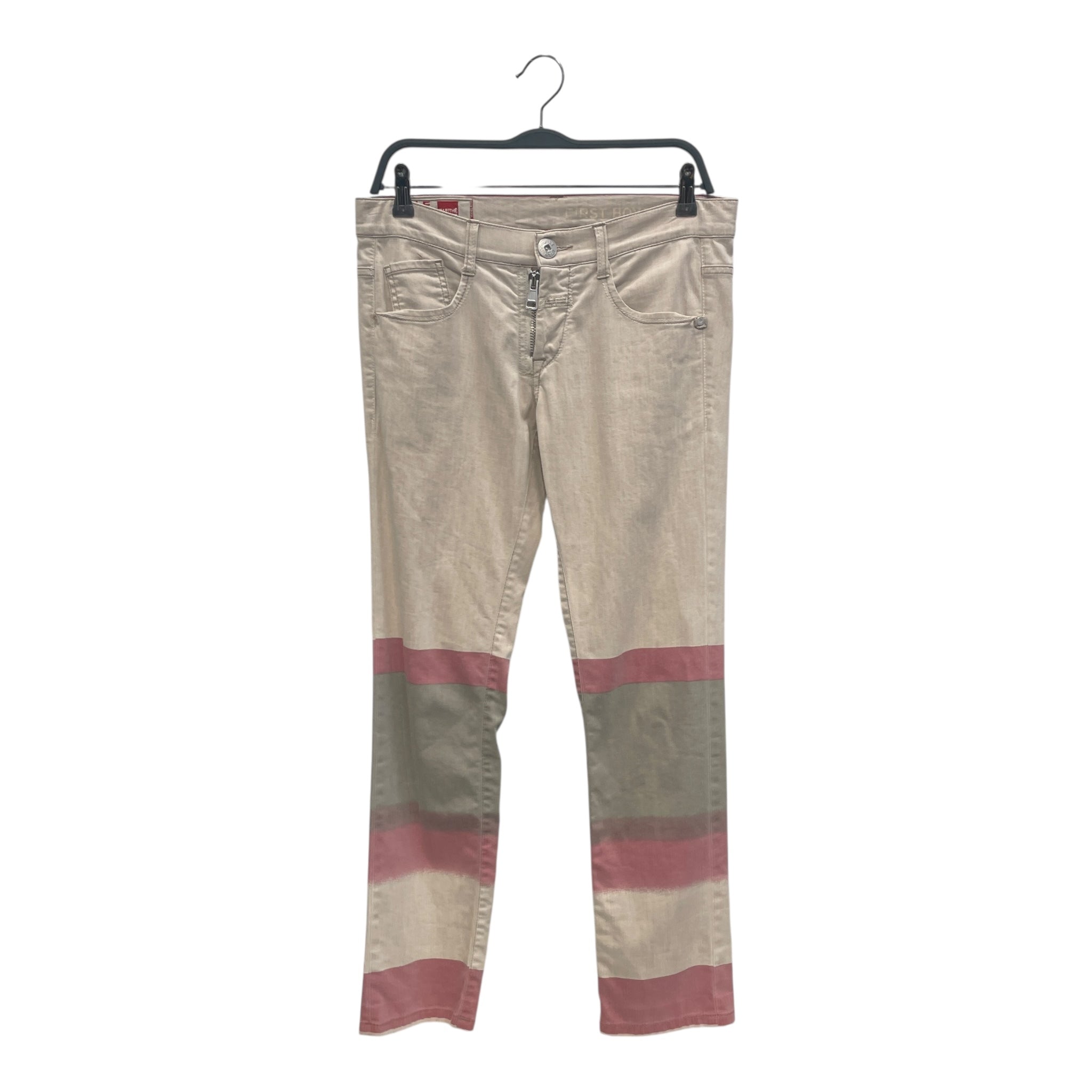MARITHE FRANCOIS GIRBAUD/Skinny Pants/28/Cotton/BEG/FIRST BOYFRIEND STRIPED DENIM view 1