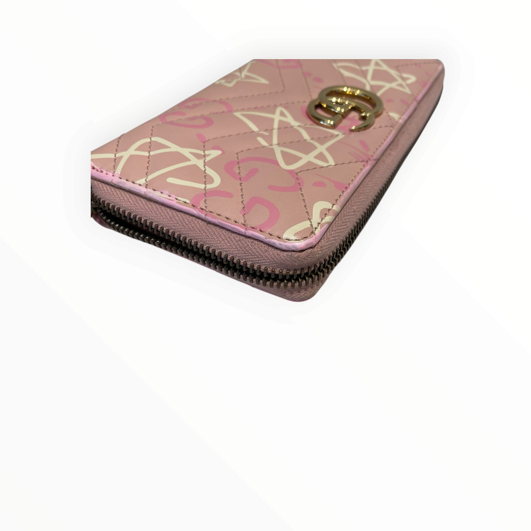 GUCCI/Long Wallet/All Over Print/Leather/PNK/L's/quilted ghost gg marmont view 11