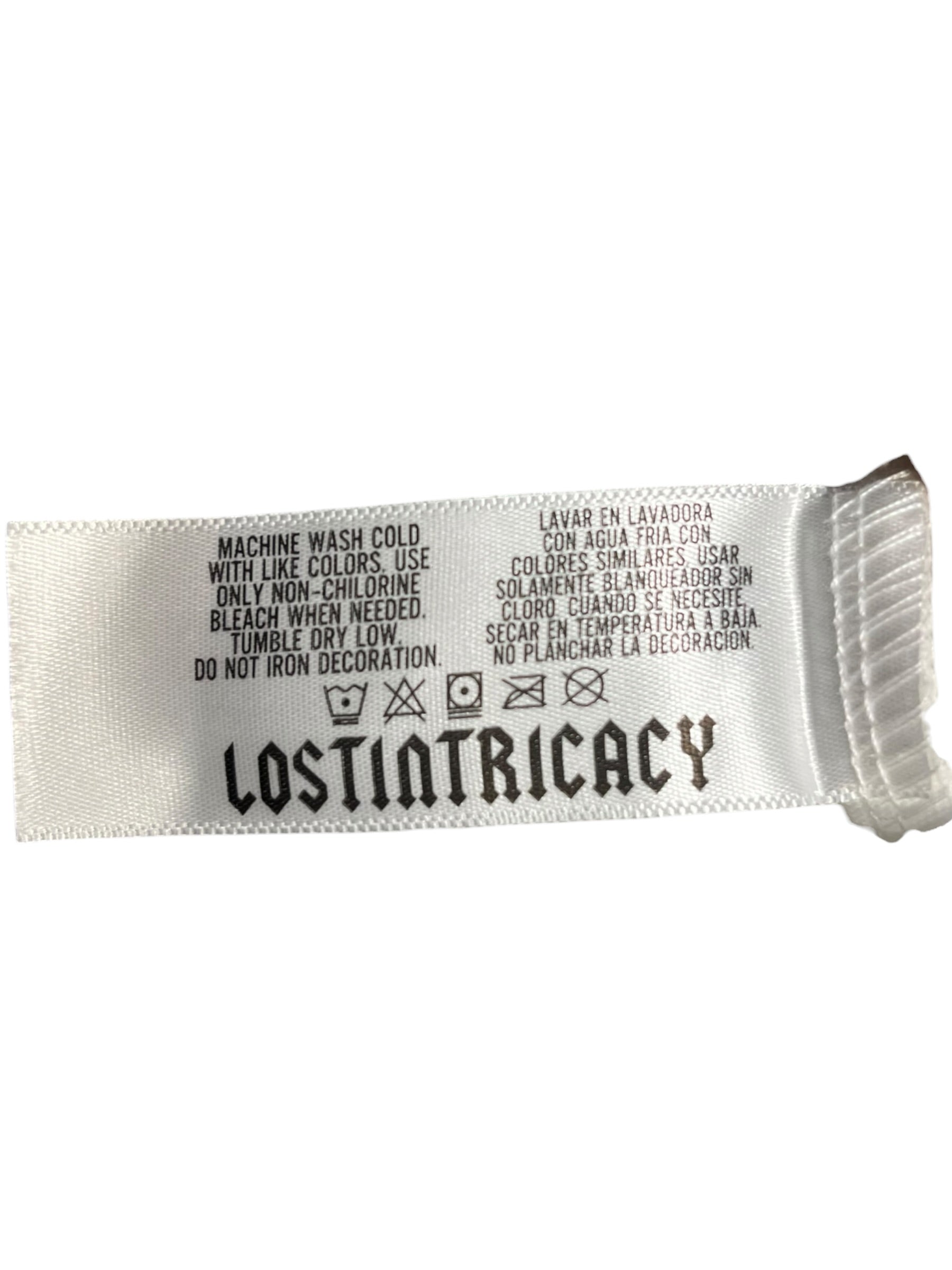 LOST INTRICACY/T-Shirt/S/Cotton/WHT/Graphic/RED SPRAYPAINT SMILE HORNS view 4