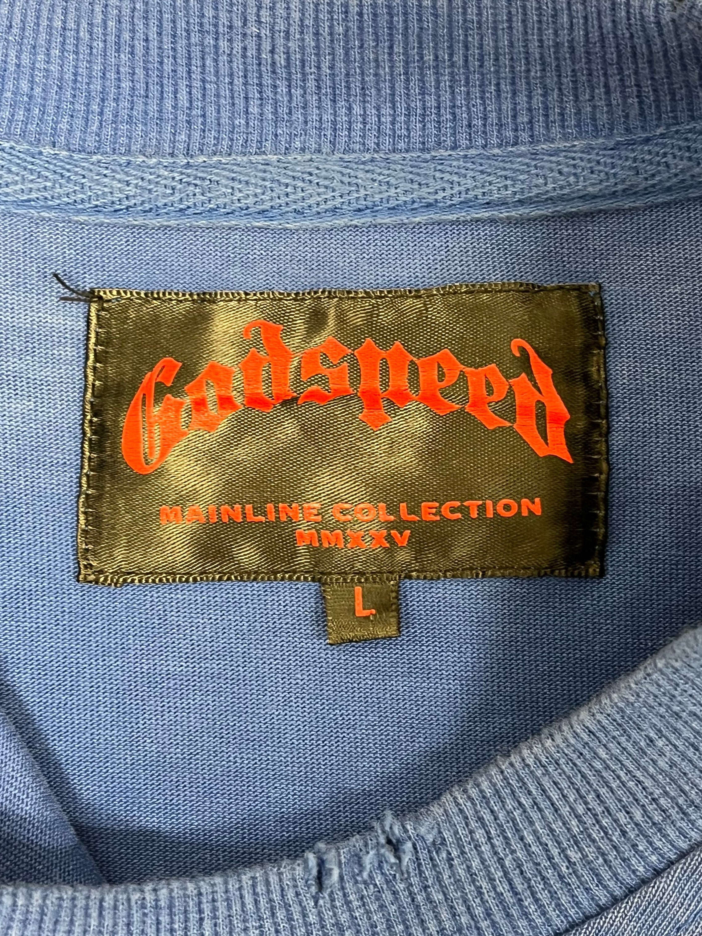 GODSPEED NEW YORK/T-Shirt/L/Cotton/BLU/All Over Print/Skull Graphics view 3