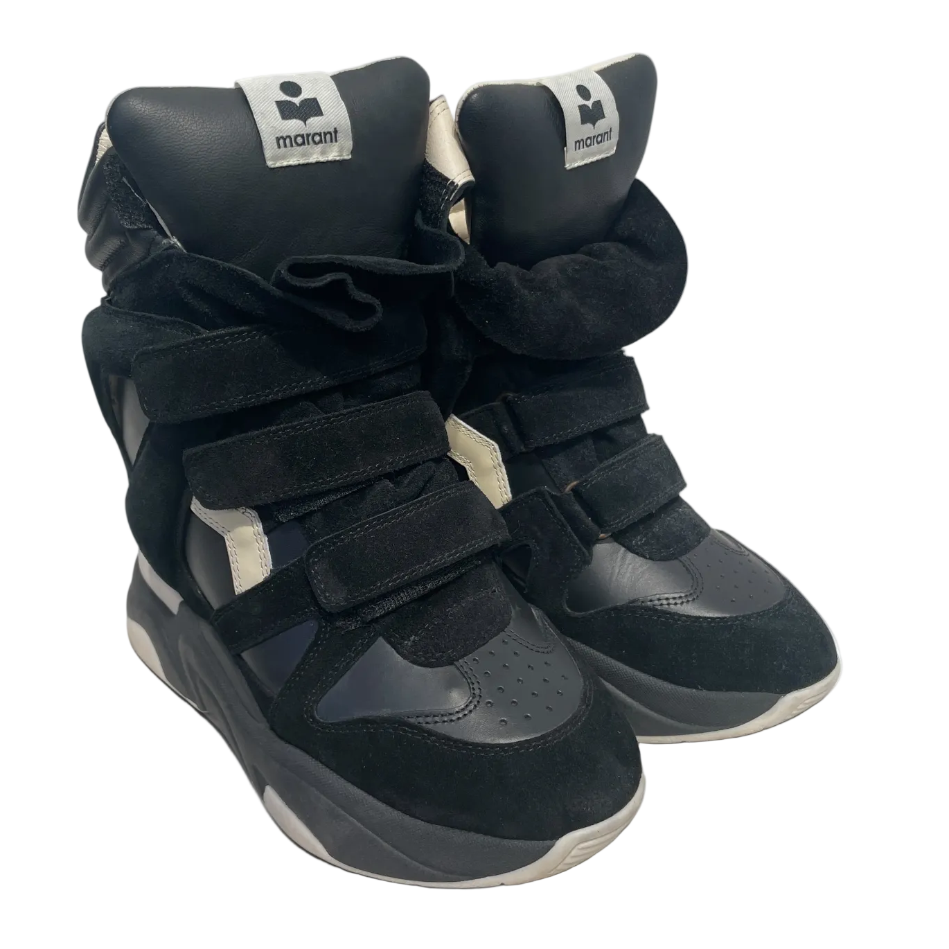 ISABEL MARANT/Hi-Sneakers/US 8.5/Suede/BLK/balskee hightop wedge view 1