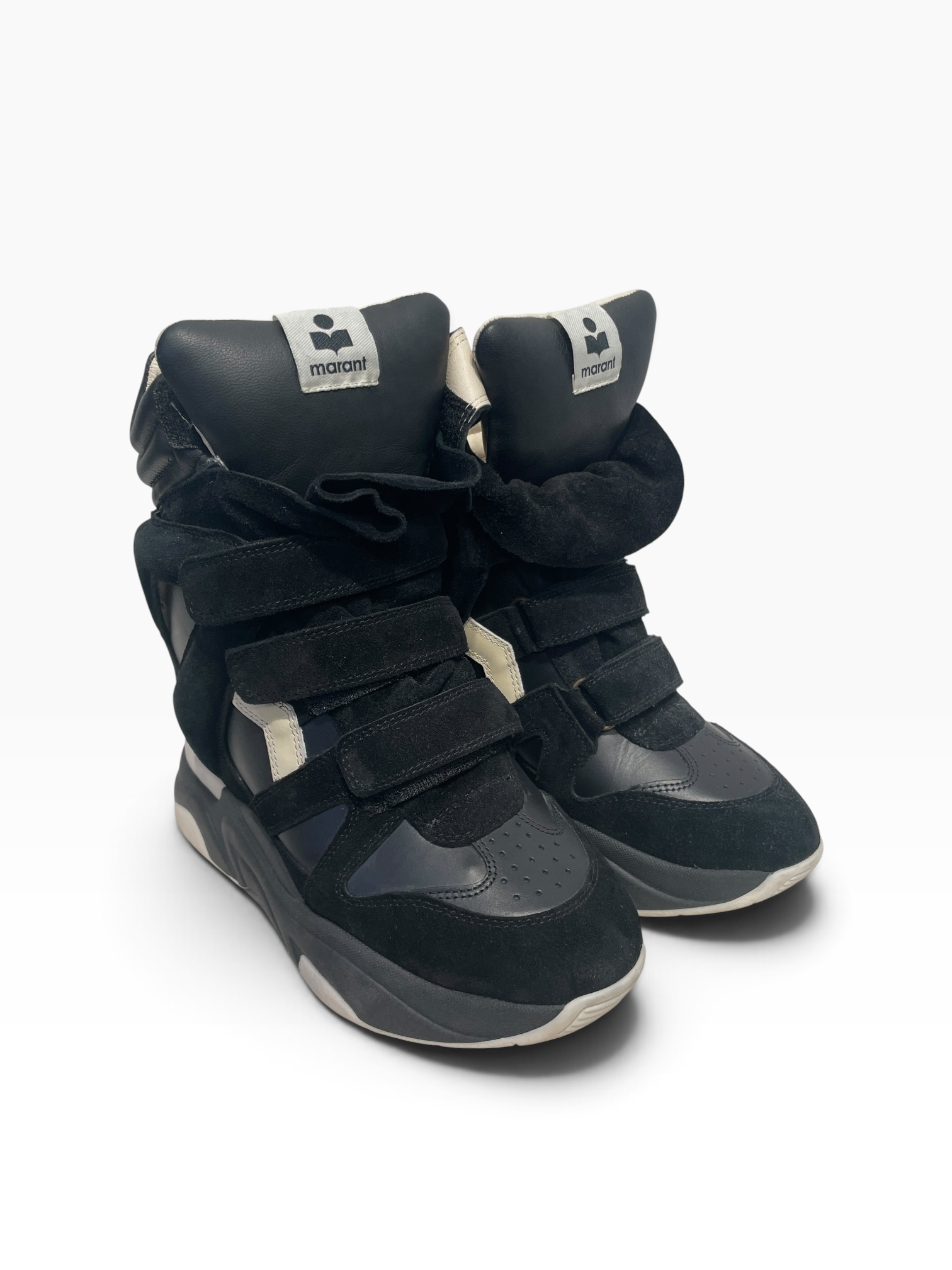ISABEL MARANT/Hi-Sneakers/US 8.5/Suede/BLK/balskee hightop wedge view 2