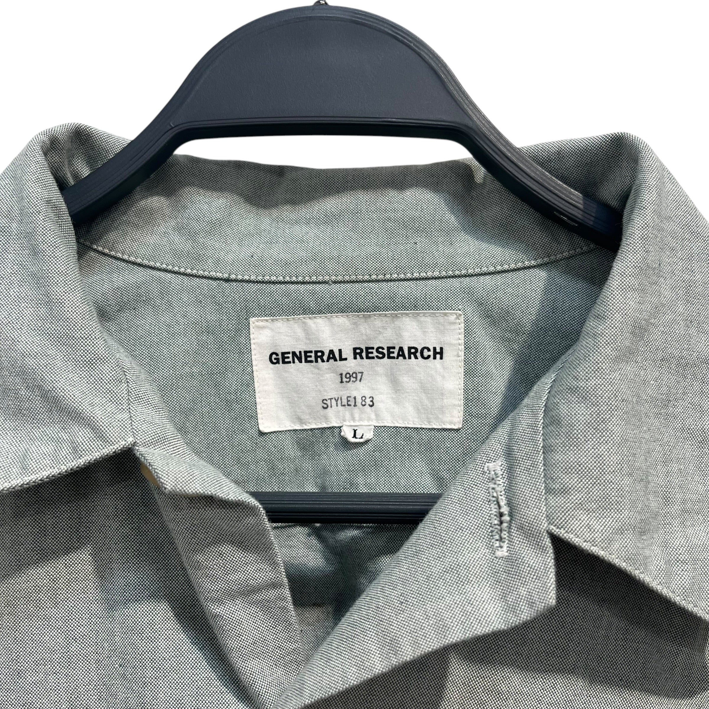 GENERALRESEARCH/LS Shirt/L/Cotton/GRN/183 CURVE POCKETS CLEAR BUTTON view 3