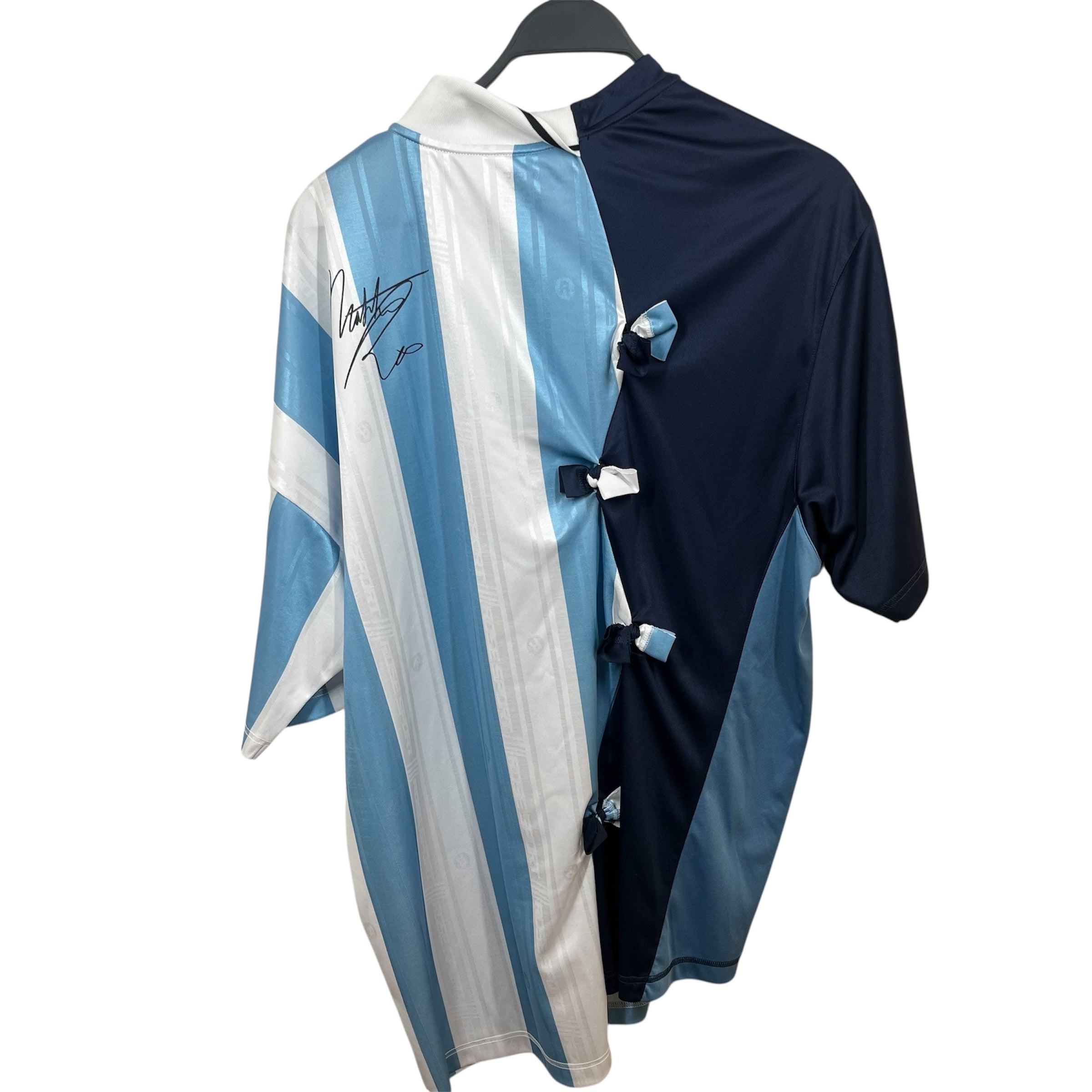 MARTINE ROSE/T-Shirt/M/Polyester/BLU/Stripe/collage jersey view 2