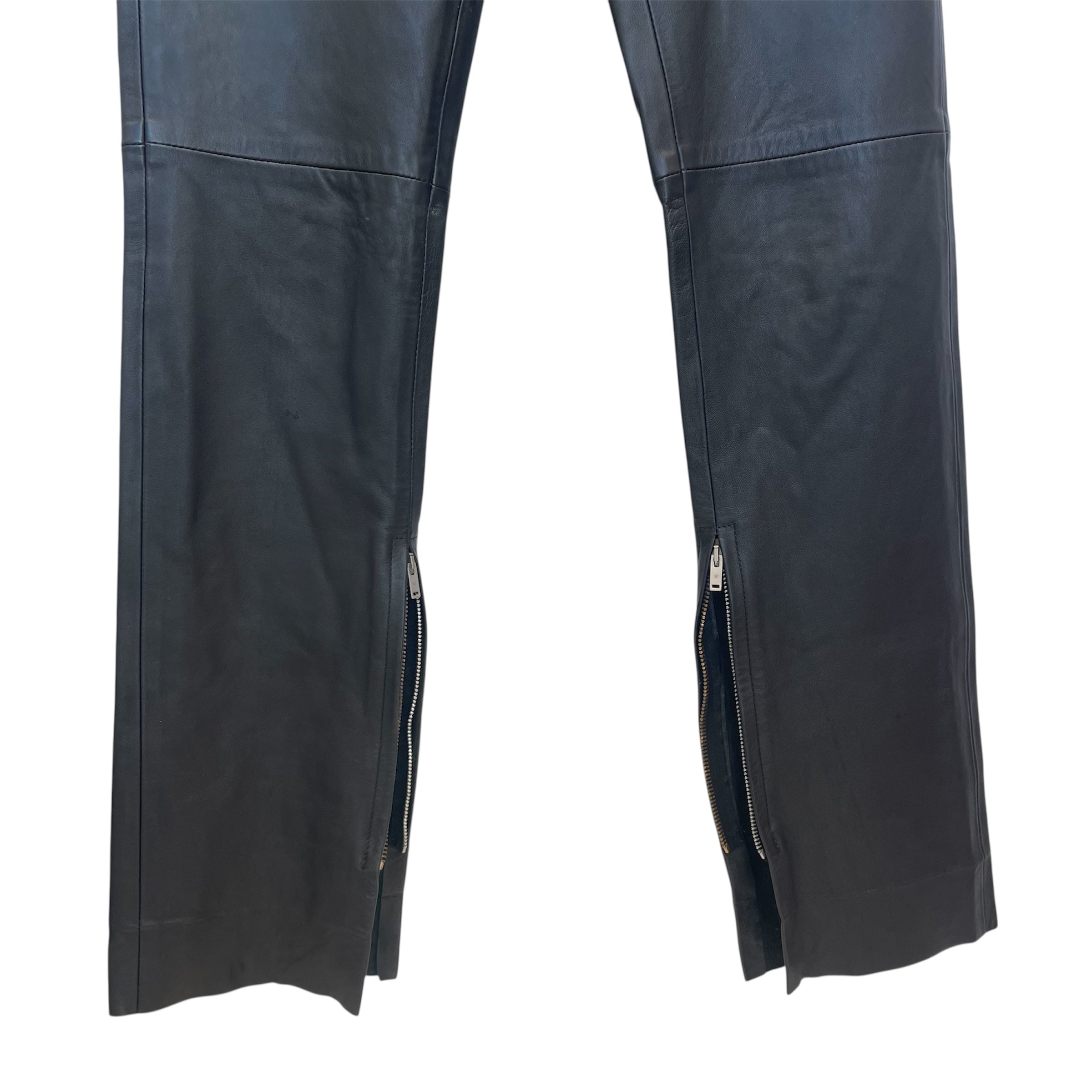 GOLDEN GOOSE/Straight Pants/XS/Leather/BLK/premium leather view 4
