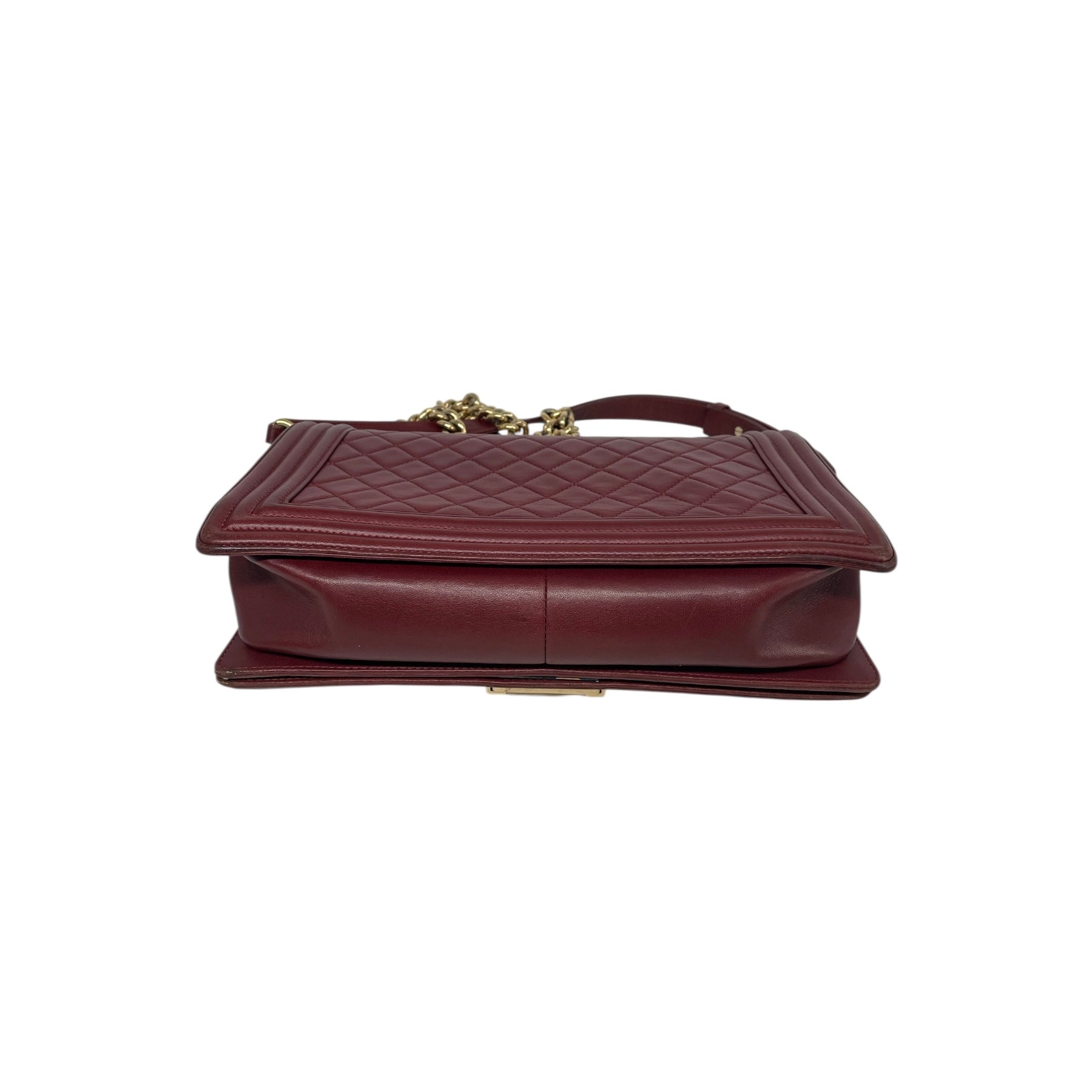 CHANEL/Hand Bag/Leather/BRD/GOLD HARDWARE QUILTD FLAP BAG view 3