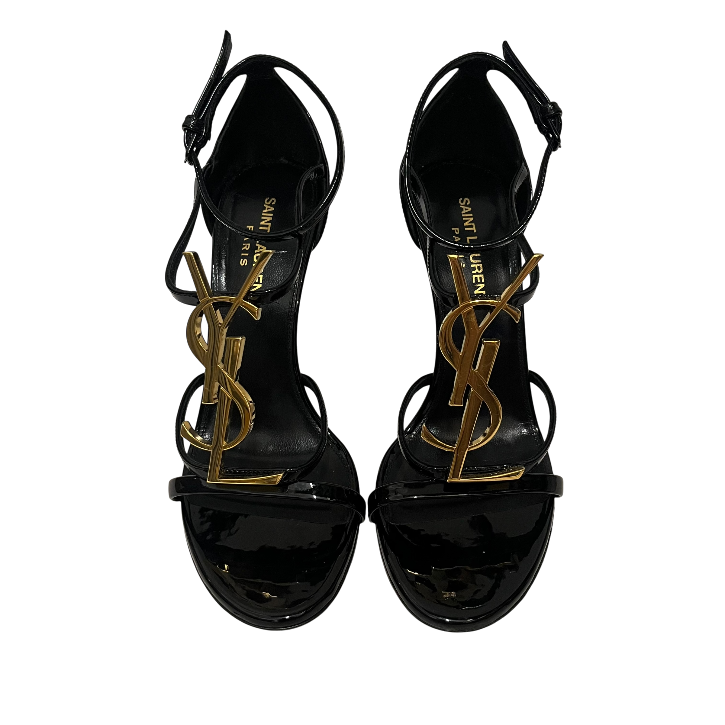 YVES SAINT LAURENT/Heels/EU 37/Leather/BLK/letter ysl HEELS view 4