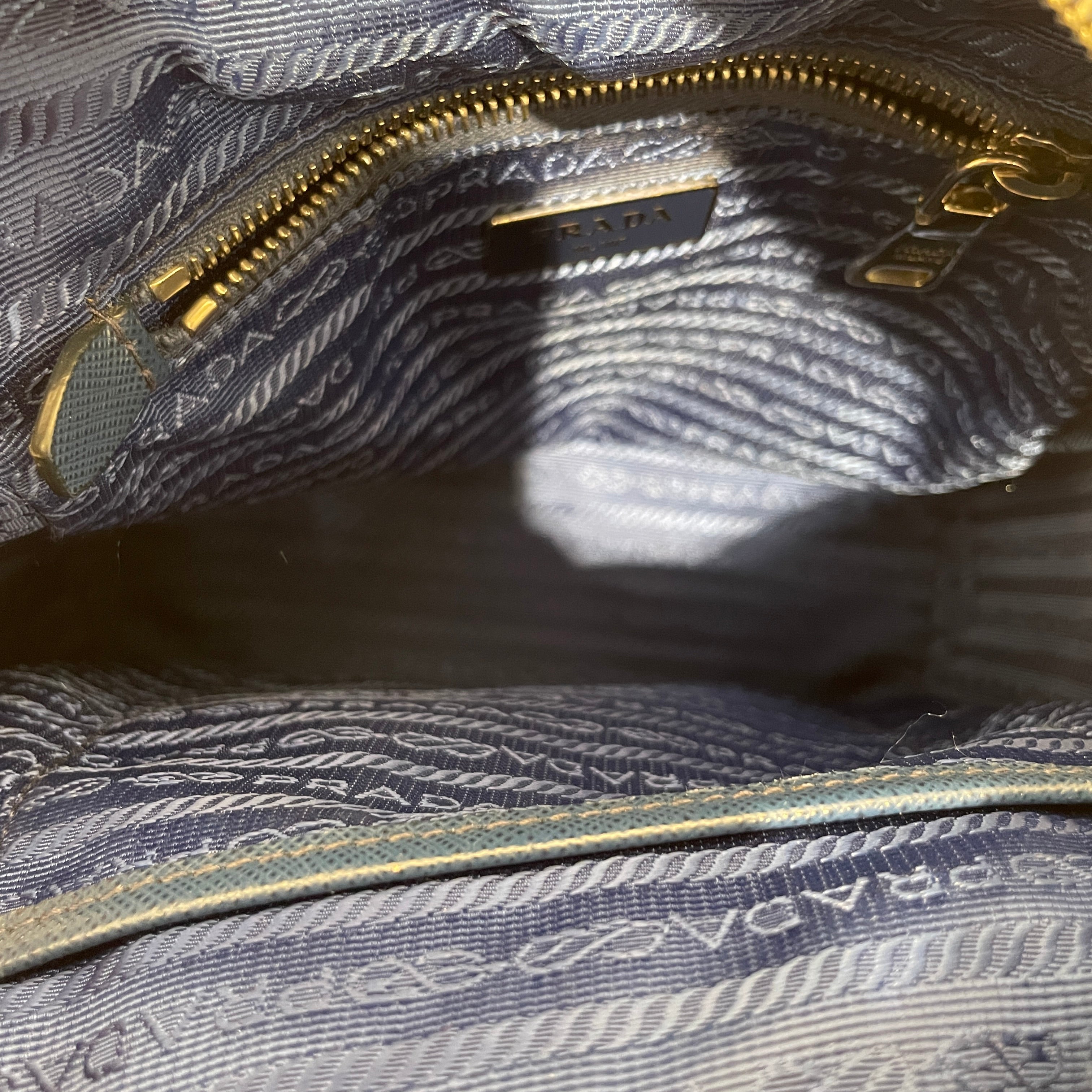 PRADA/Backpack/Nylon/BLU/diamond quilted triangle logo view 4