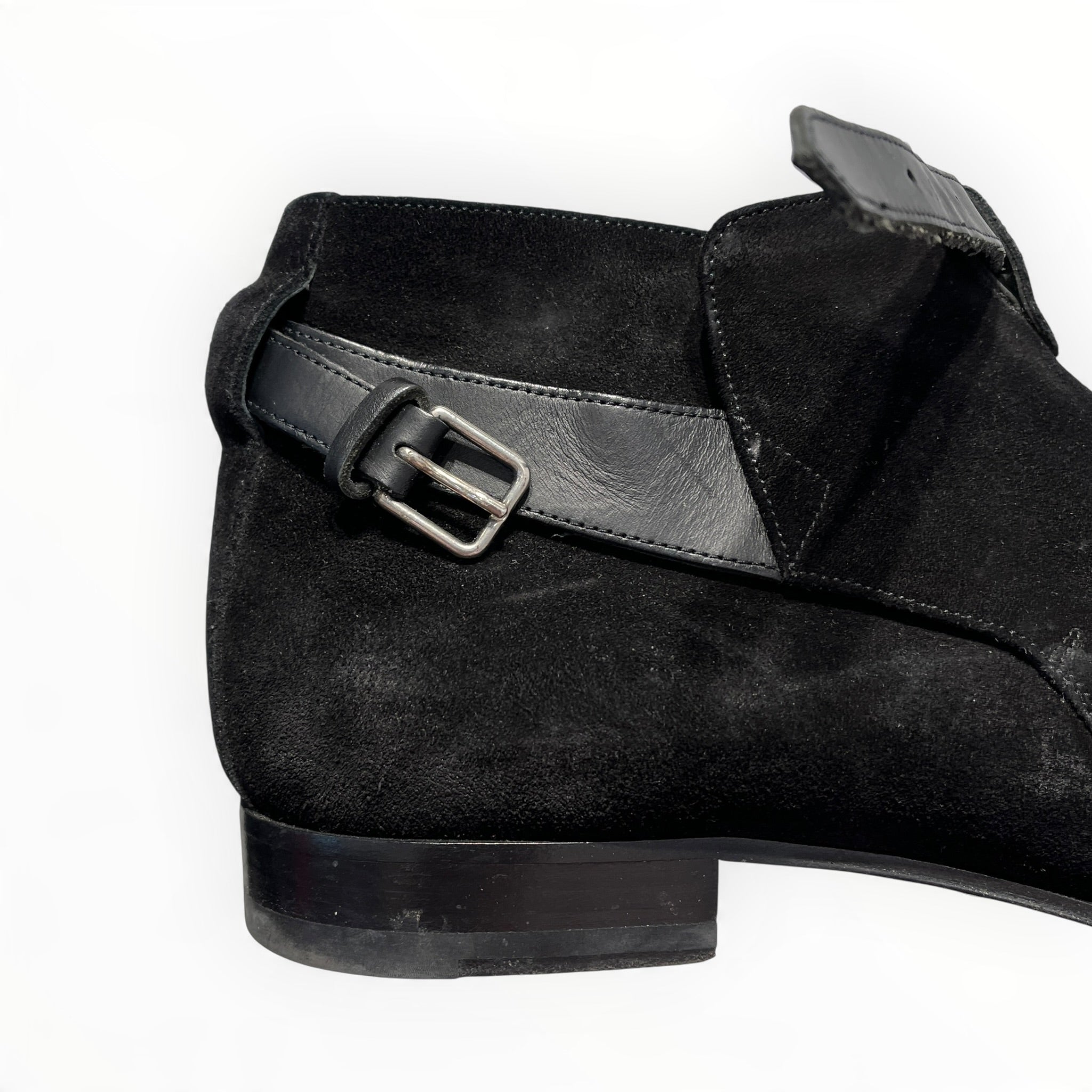 YVES SAINT LAURENT/Boots/US 8/Leather/BLK/LOW BUCKLE view 5