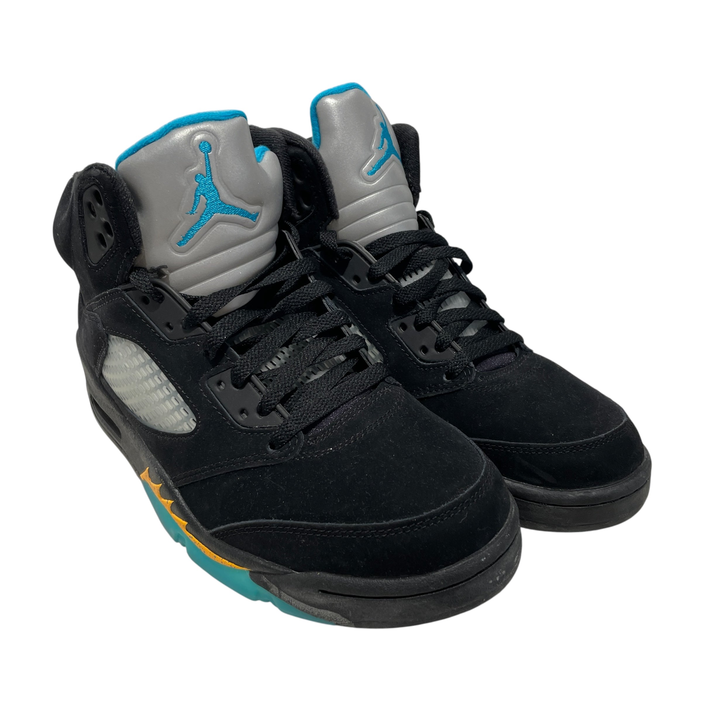 NIKE/Hi-Sneakers/US 10/Suede/BLK/AQUA 5S YELLOW TEAL BLACK view 1