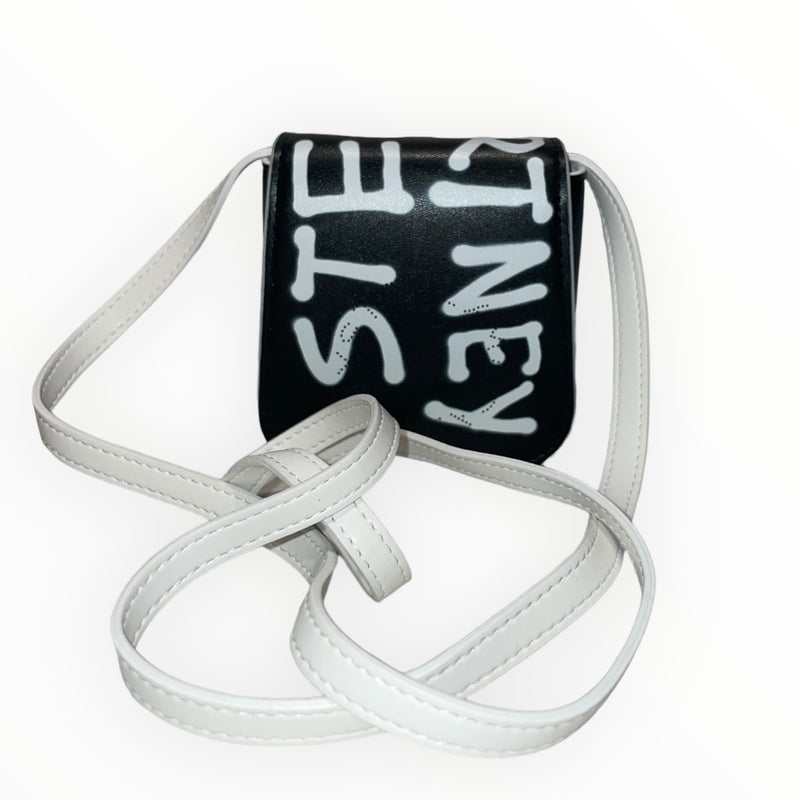 STELLAMcCARTNEY/Cross Body Bag/Leather/BLK/GRAFFITI LOGO MINI CROSSBODY