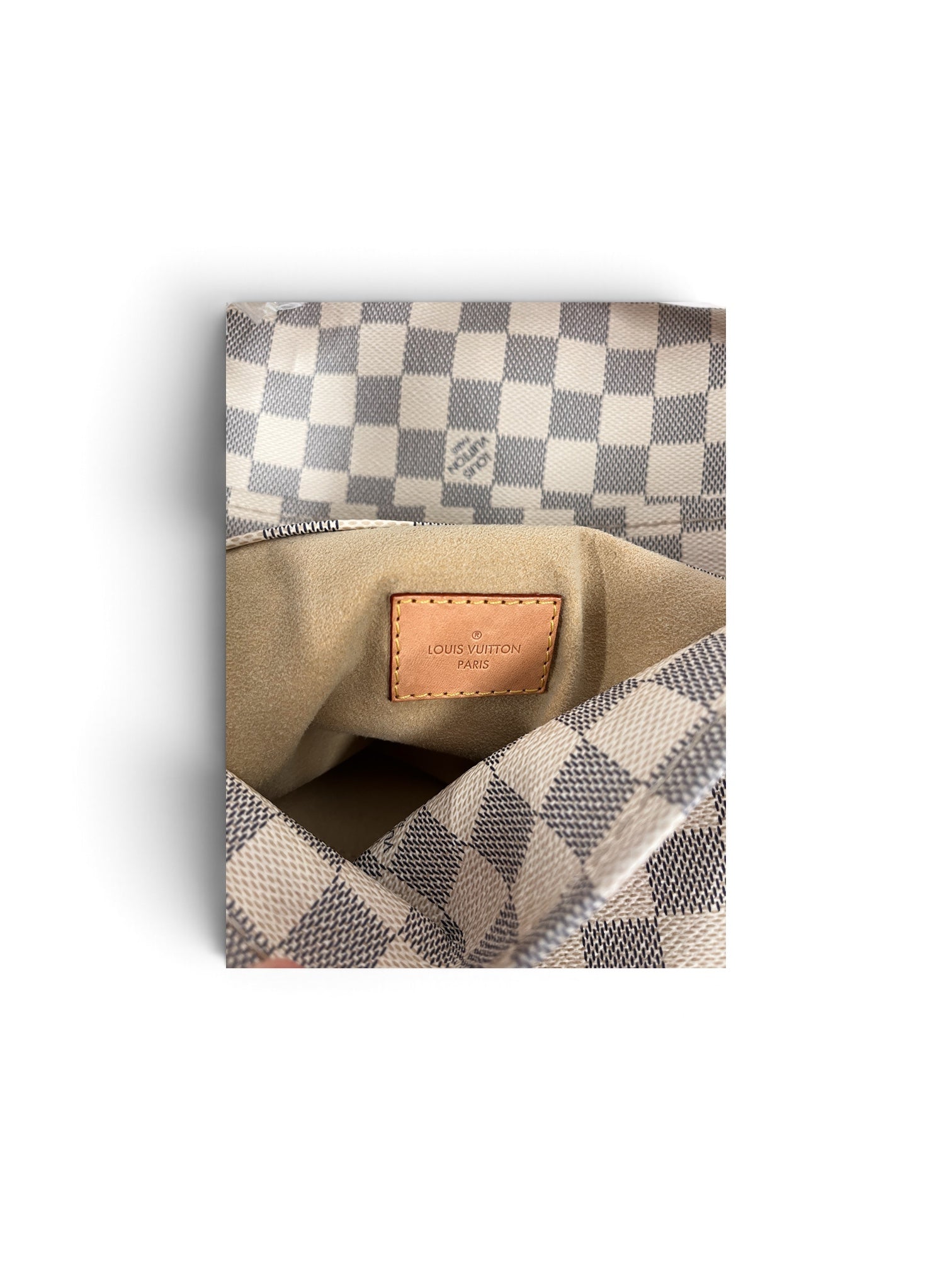 LOUIS VUITTON/Hand Bag/Gingham Check/Leather/CRM/AZUR ARTSY DAMIER view 5