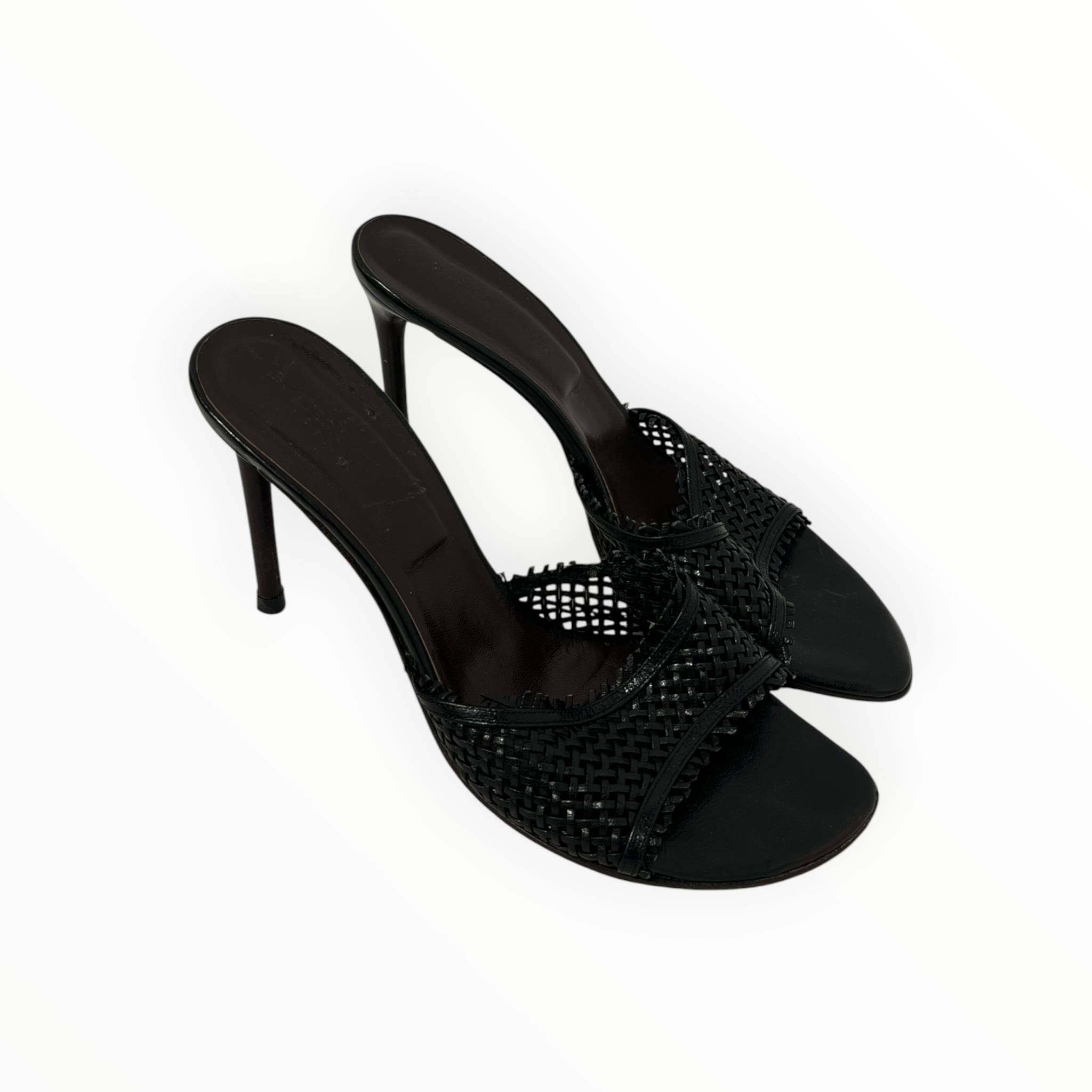 BOTTEGA VENETA/Heels/EU 40/Leather/BLK/SMALL CROSSWEAVE BUTTERFLY view 2