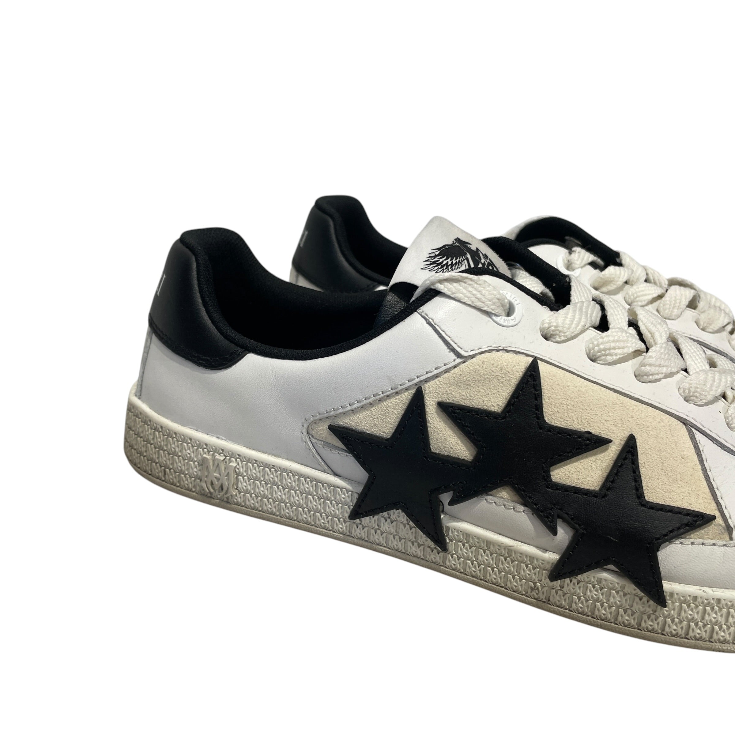 AMIRI/Low-Sneakers/US 12/Leather/WHT/PACIFIC LOW BLACK STARS view 3