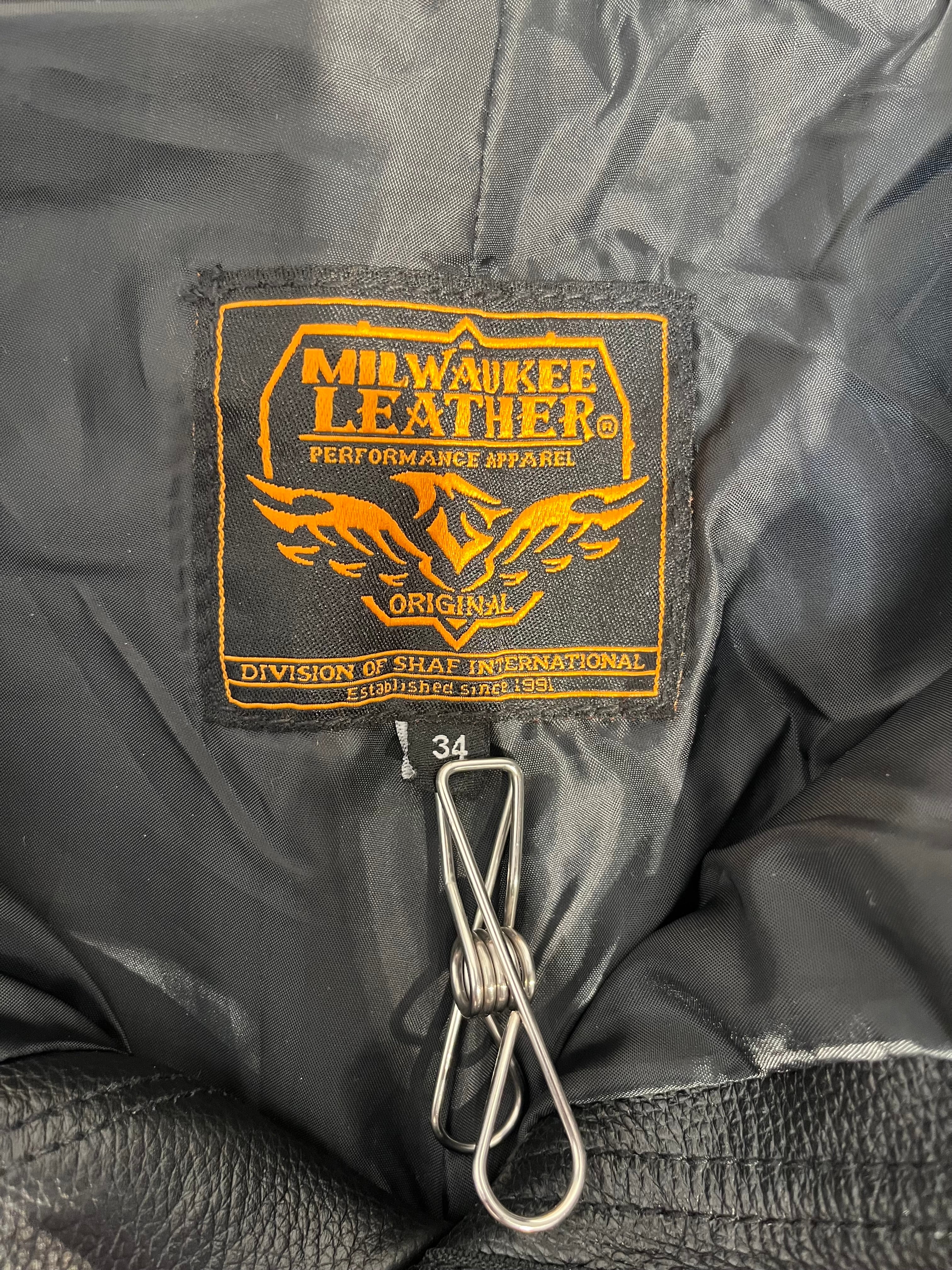MILWAUKEE LEATHER/Vintage/Pants/34/Leather/BLK/milwaukee leather zip view 3