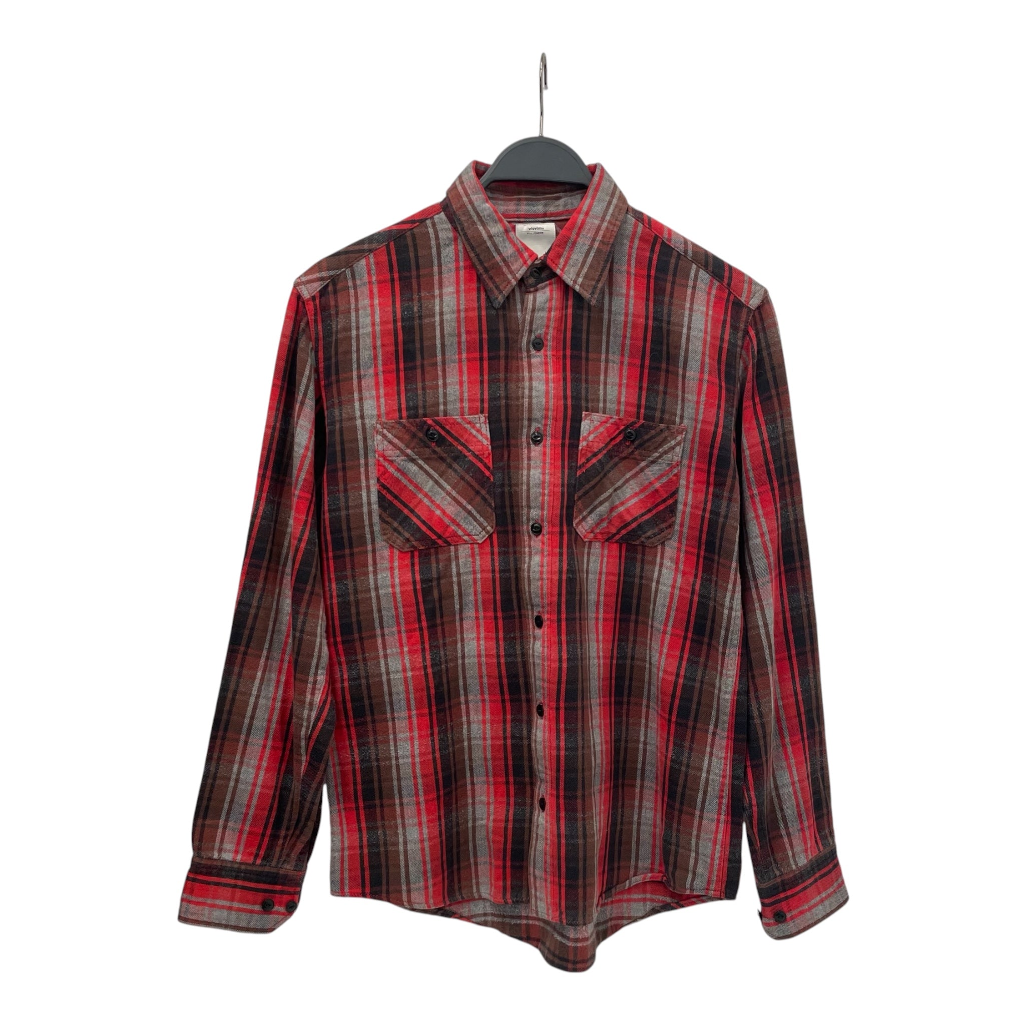 visvim/Flannel Shirt/S/Cotton/RED/Plaid/deer skin tab (vintage) view 1