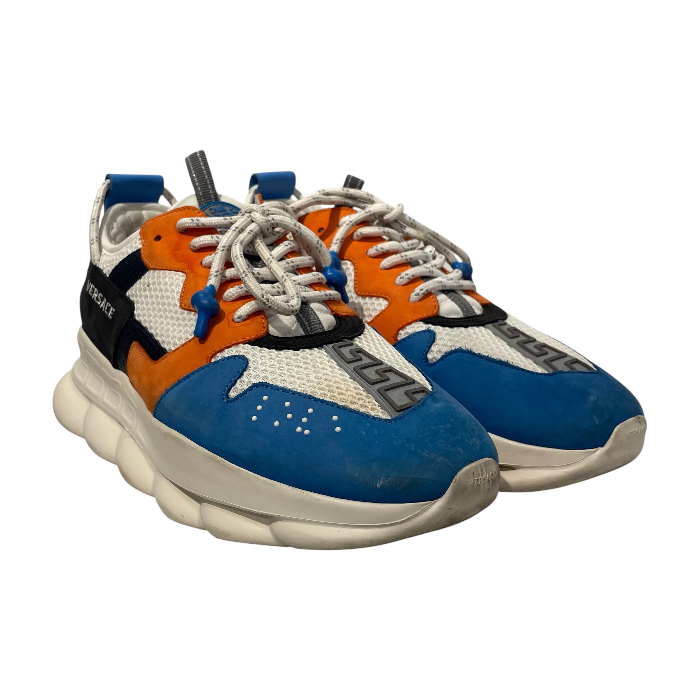 VERSACE/Low-Sneakers/EU 45/Nylon/BLU/blue orange chain reaction view 1