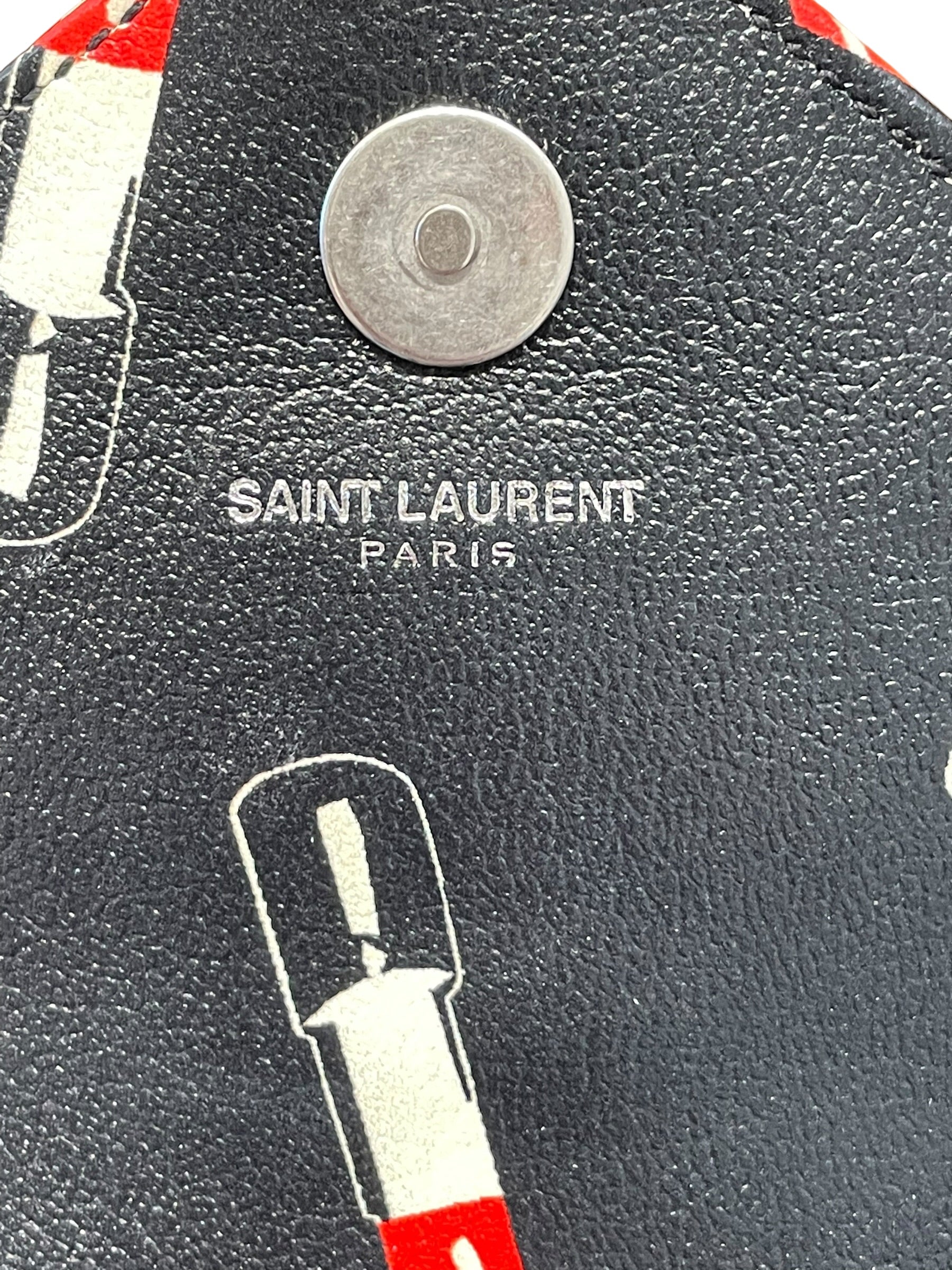 SAINT LAURENT/Cross Body Bag/All Over Print/Leather/BLK/LIP STICK view 5