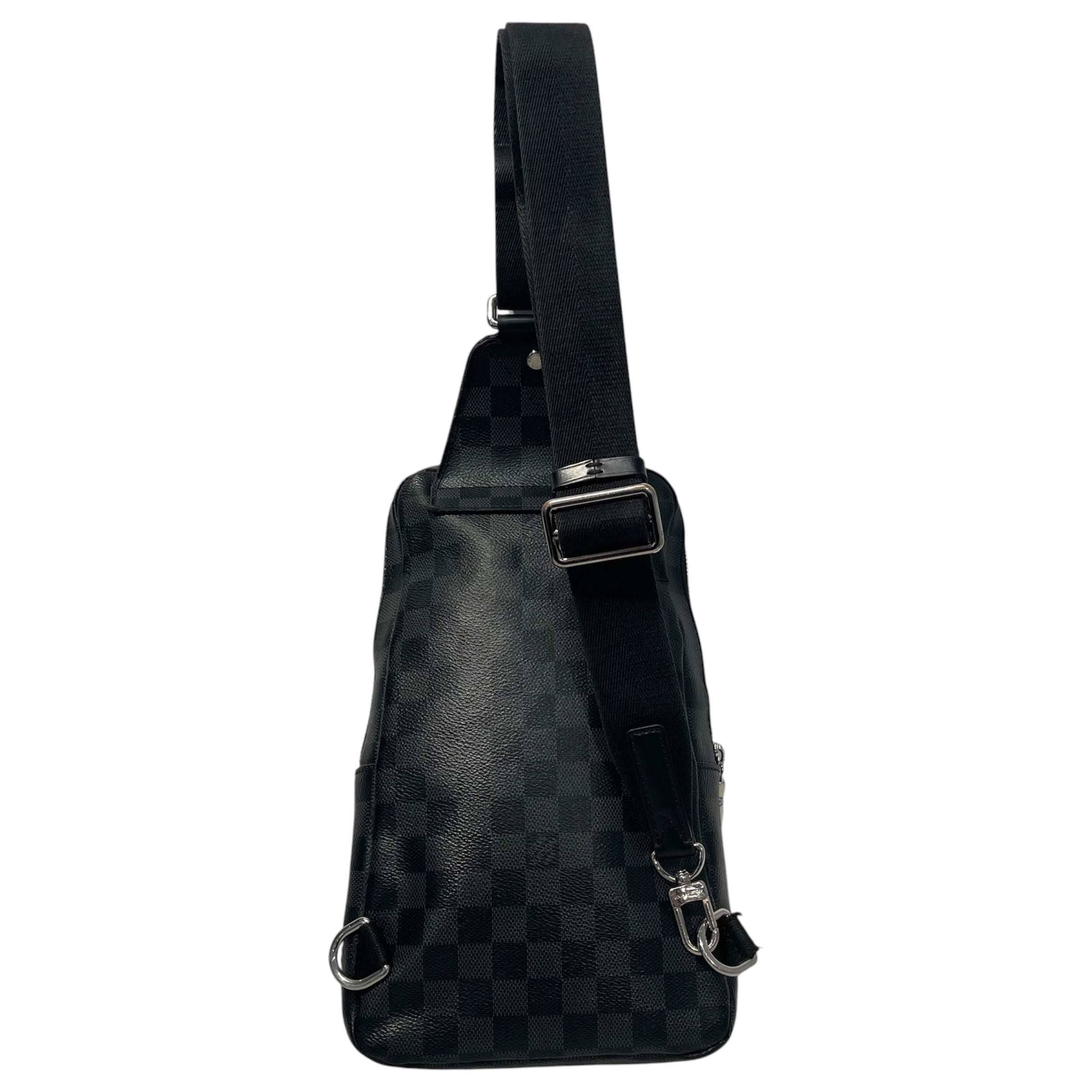 LOUIS VUITTON/Backpack/Gingham Check/Leather/BLK/damier avenue view 2