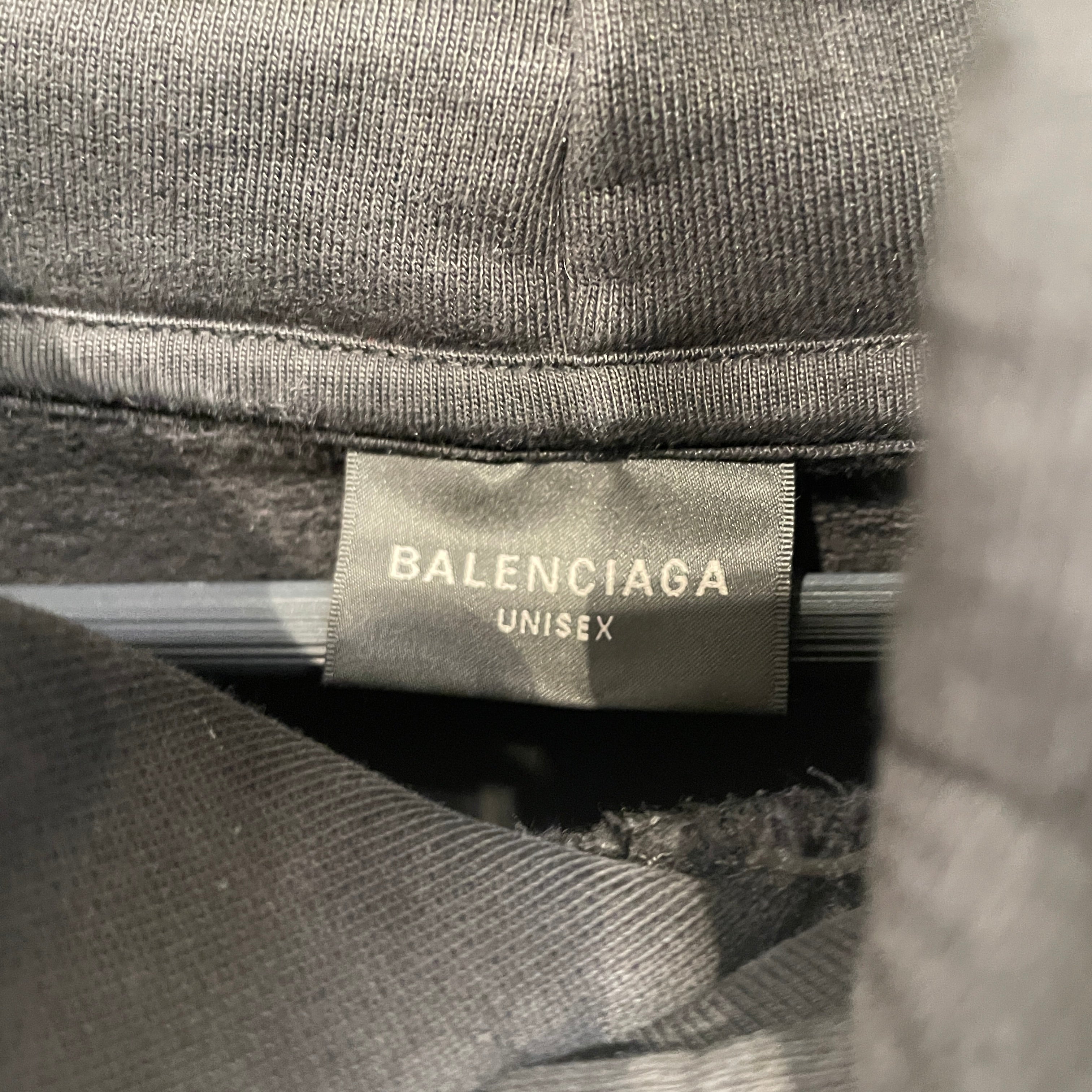 BALENCIAGA/Hoodie/3/Graphic/Cotton/BLK/REFLECTIVE ACTIVE WEAR LOGO view 3