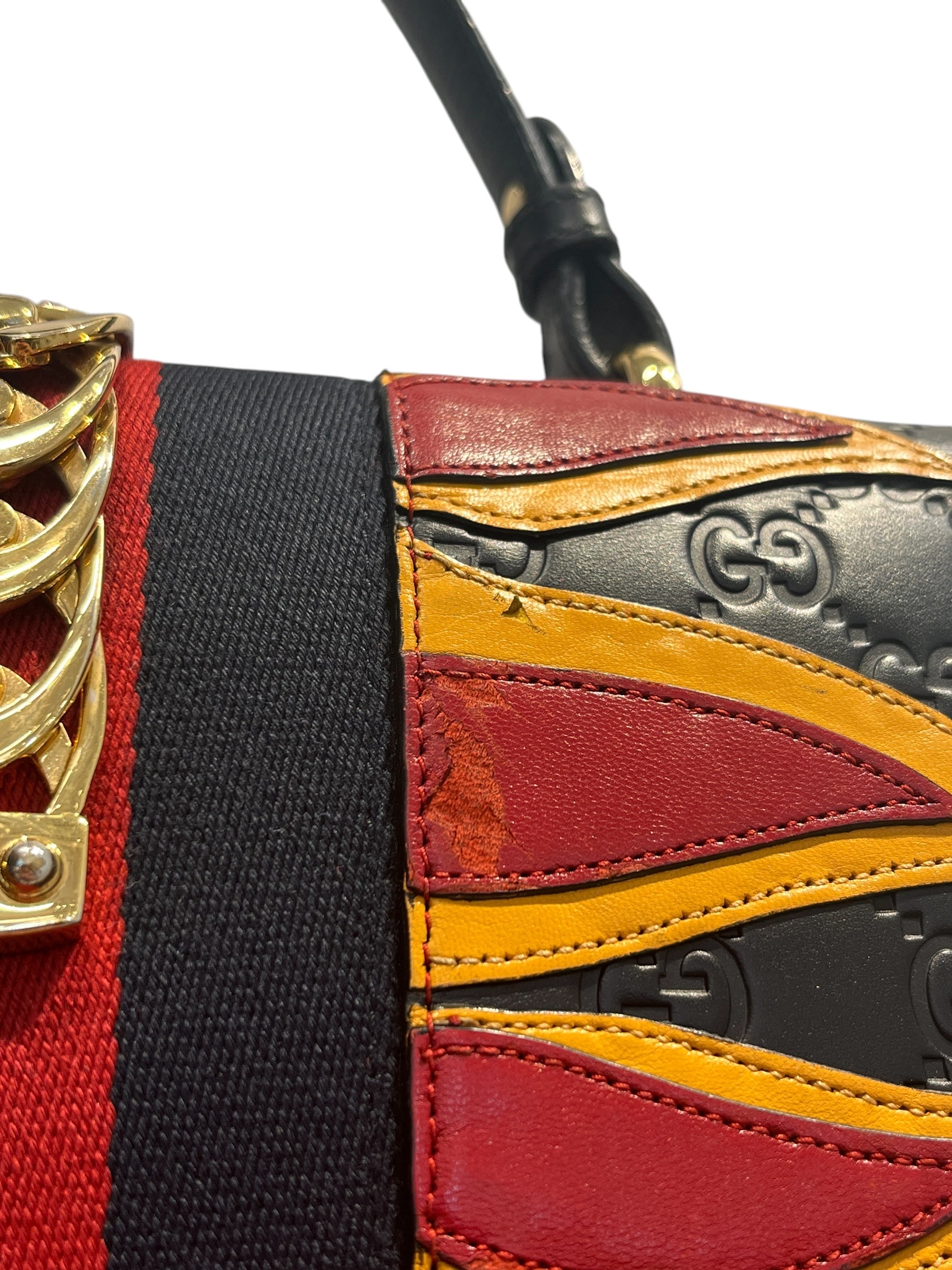 GUCCI/Tote Bag/Leather/BLK/FLAMES view 8