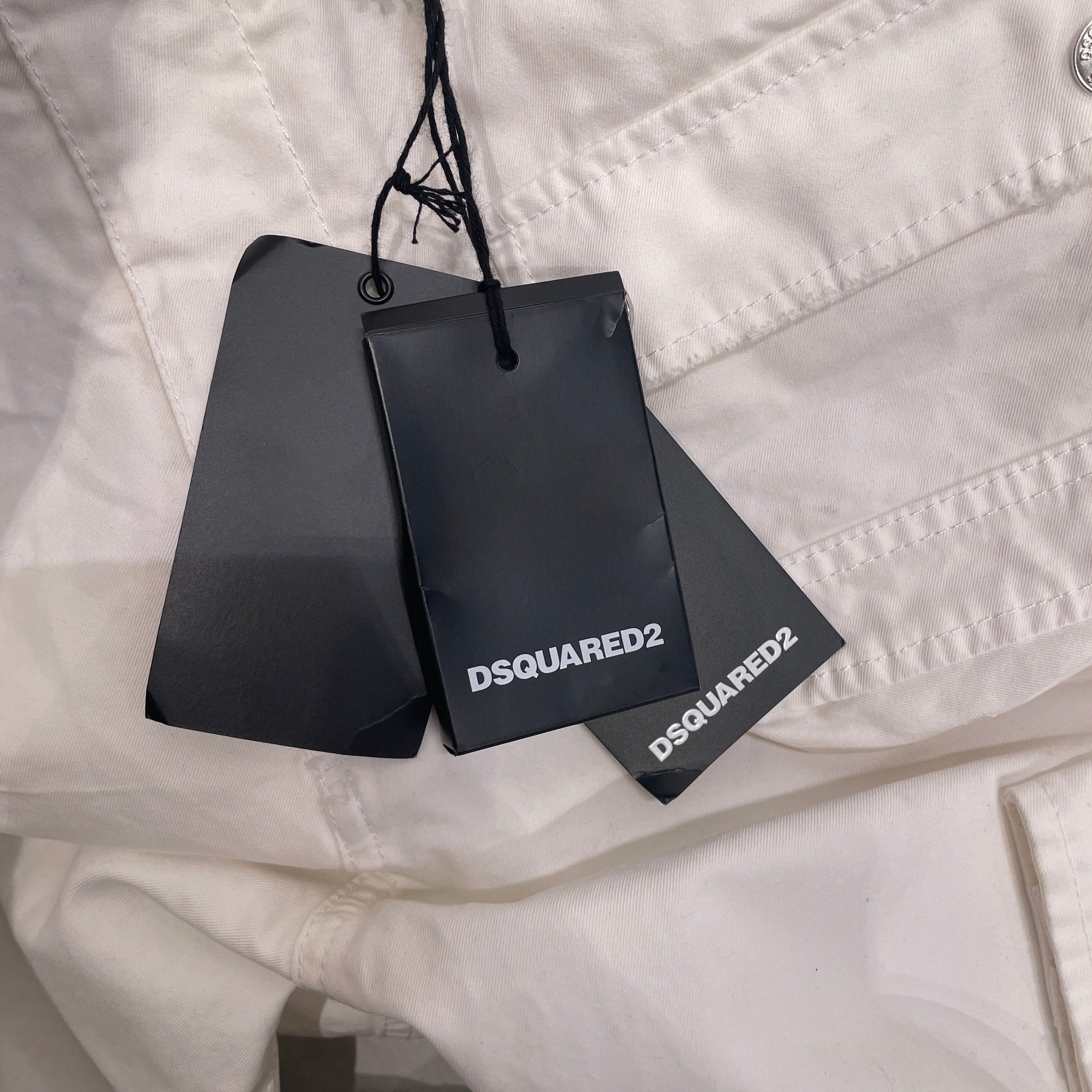 DSQUARED2/Straight Pants/48/Cotton/WHT/Button Fly/distressed cargo view 5