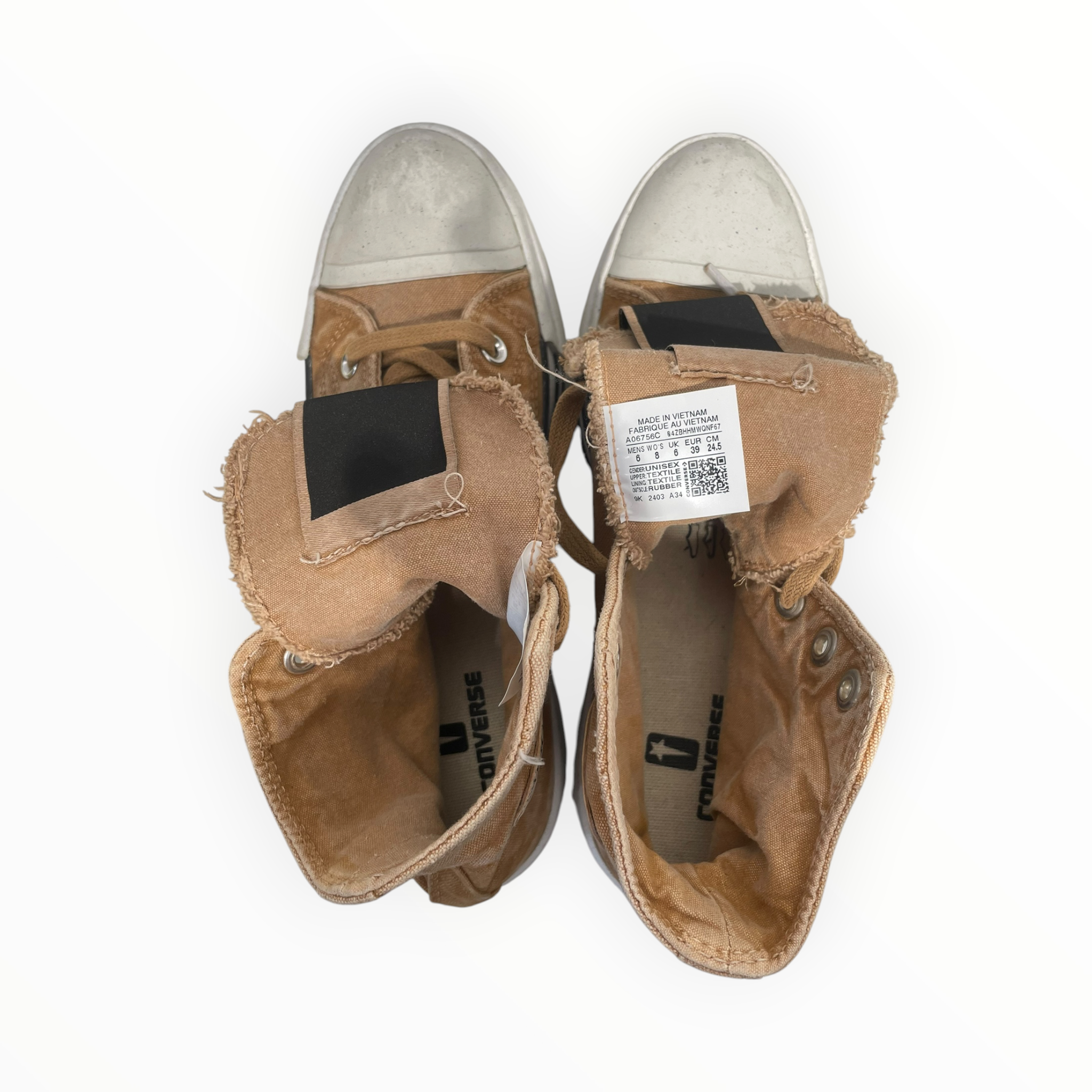 Rick Owens/Hi-Sneakers/US 6/Cotton/BEG/CONVERSE COLLAB PLATFORMS view 3