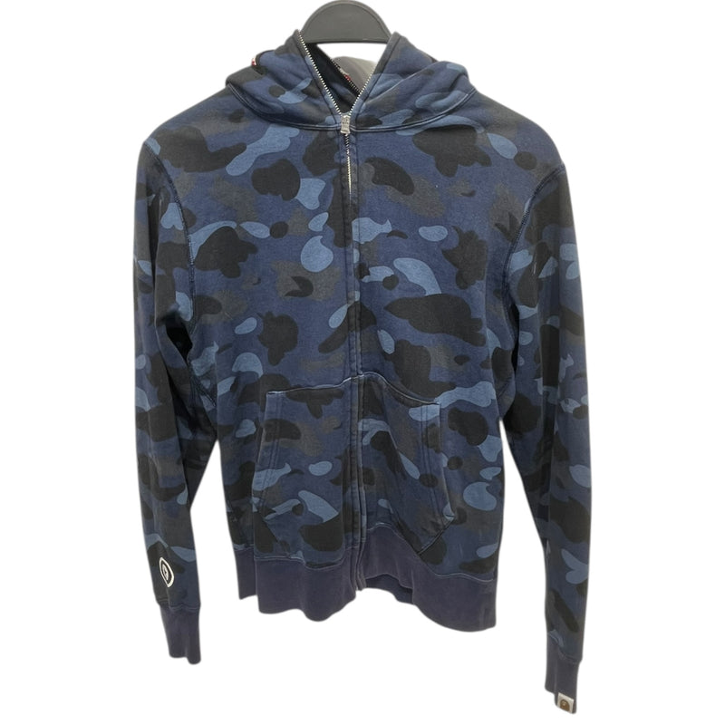 A BATHING APE/Zip Up Hoodie/M/Camouflage/Cotton/BLU/bape shark hoodie blu sz m
