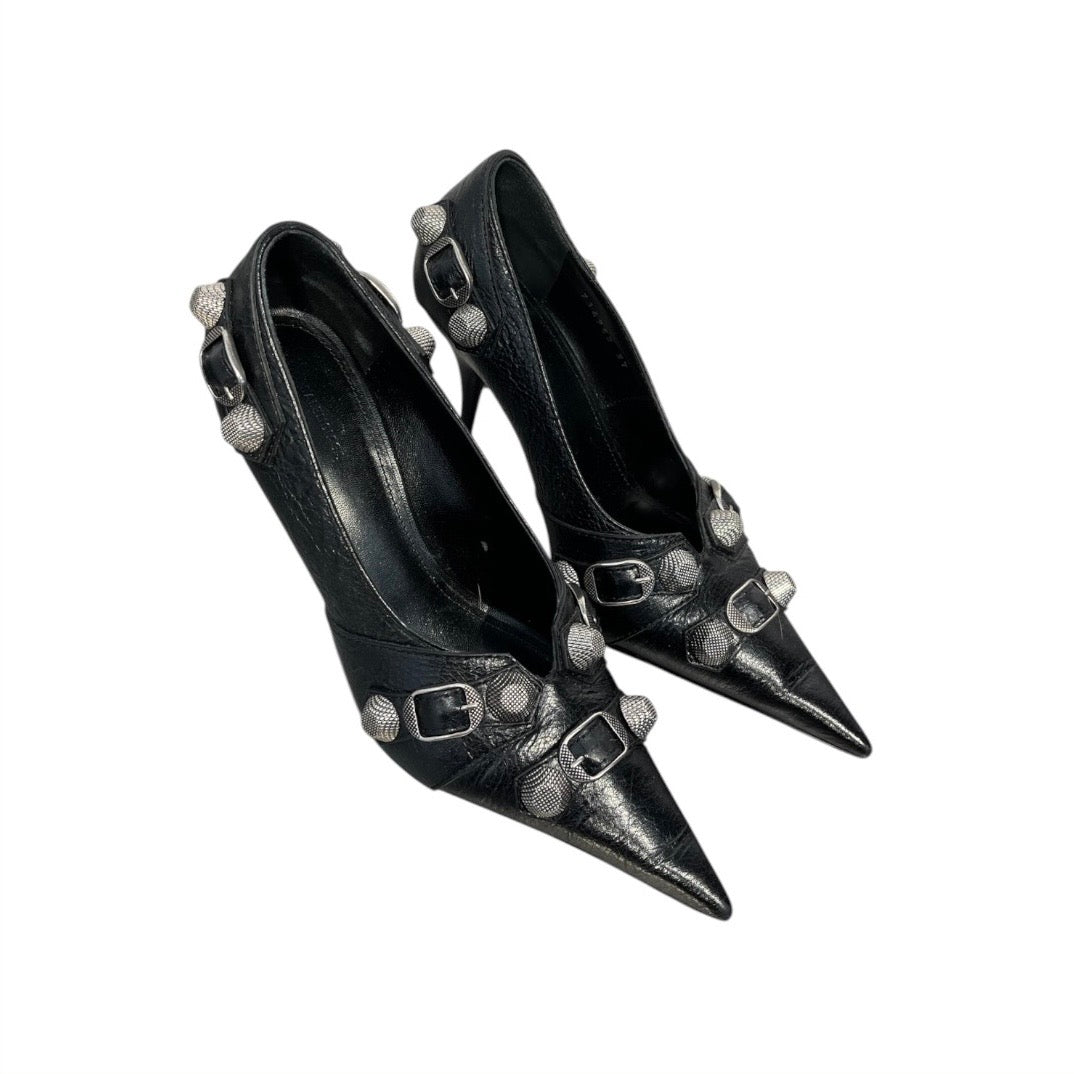 BALENCIAGA/Heels/EU 37/Leather/BLK/Cagole Pumps view 1