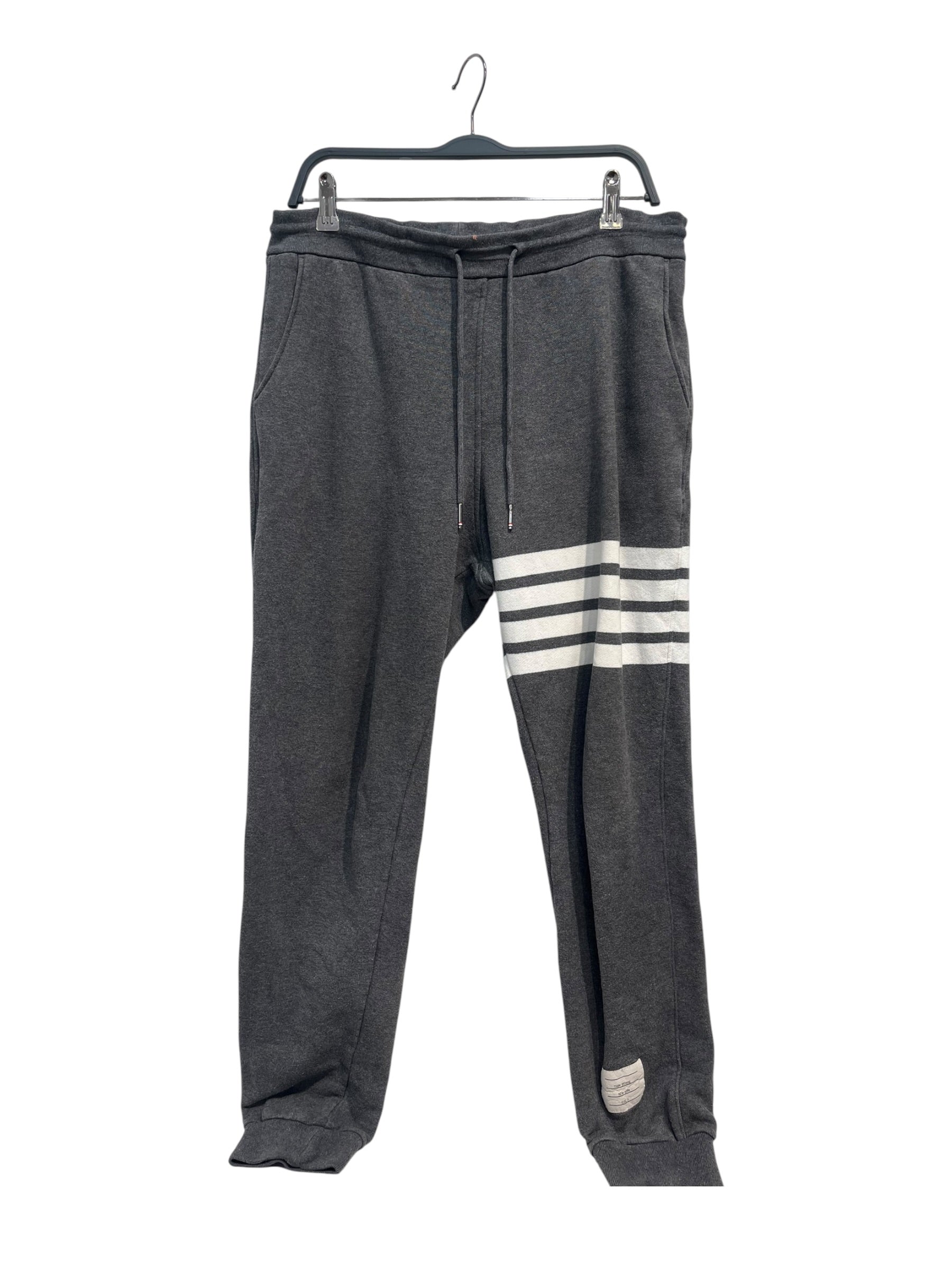 THOM BROWNE. NEW YORK/Pants/3/Cotton/GRY/Stripe/4-BAR LEFT LEG view 1